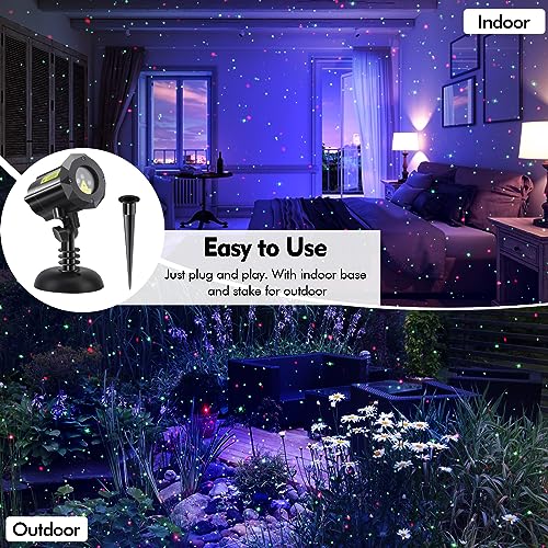 Image of Poeland Christmas Laser Projector Lights with Remote Control and Security Lock, Halloween Garden Lights for Indoor, Outdoor, Home, Garden (Red, Green, Led Blue)