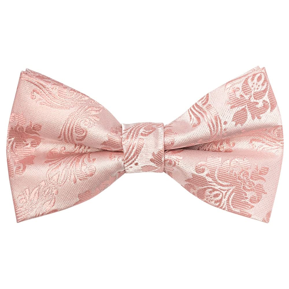 Ties R Us Boys Pink Pre Tied Rose Quartz Paisley Bow Tie Age 18 Months-3 Years