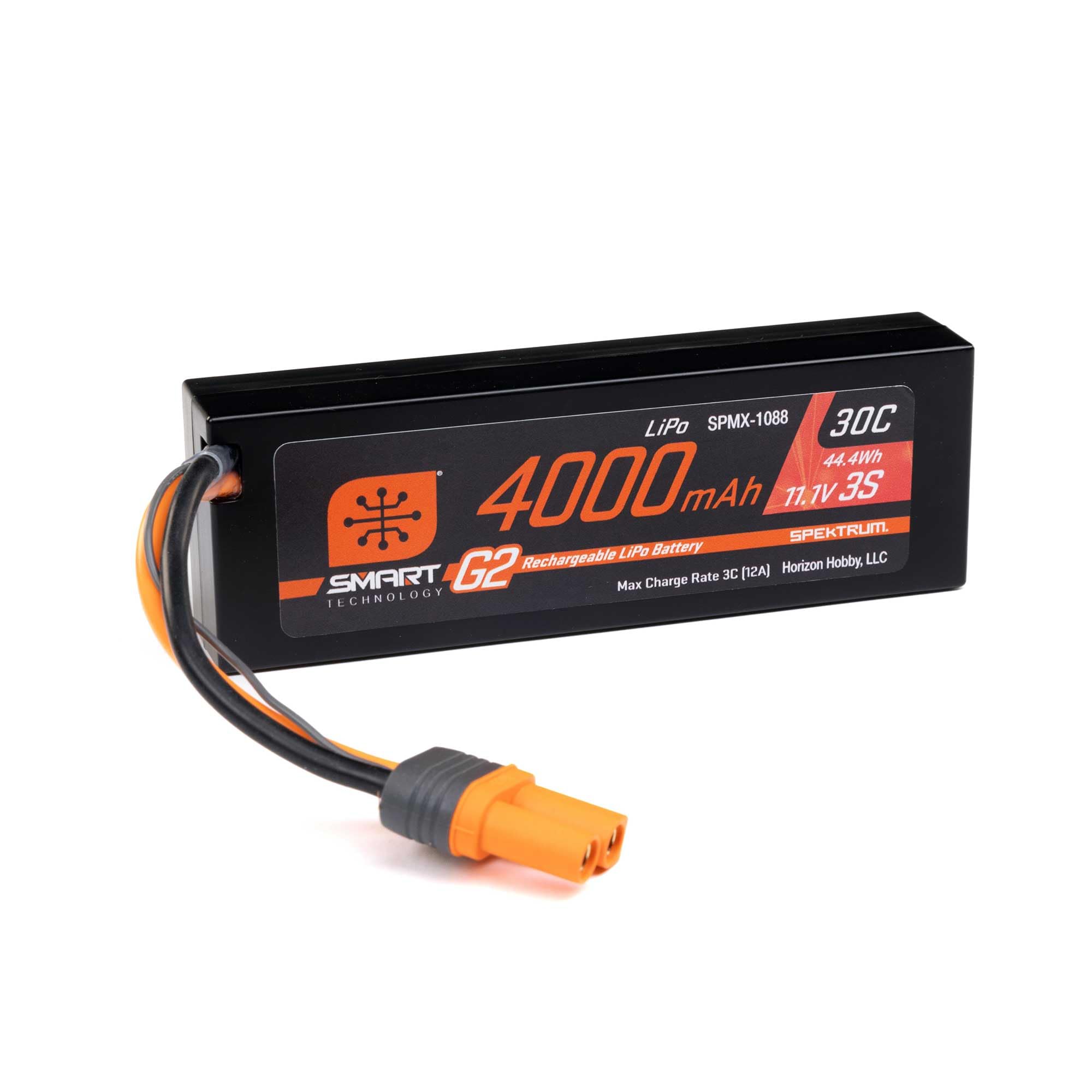 Spektrum Zubehör 11.1V 4000mAh 3S 30C Smart LiPo G2 Hard Case IC5 SPMX-1088