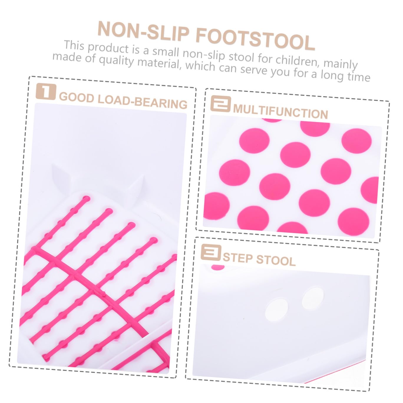 Sgabello Basso Antiscivolo Per Bambini e Adulti, Panca Multifunzione Per i Piedi in Plastica Resistente, Sgabello Da Bagno Versatile Per Interni Ed Esterni, Design Sicuro e Pratico Rosa