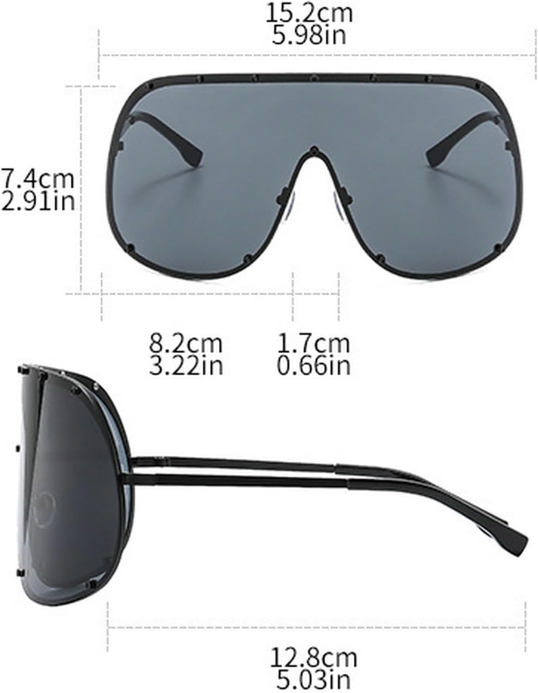 Oversized One-Piece Square Sunglasses Women 2025 Luxury Trendy Punk Shield Shades Outdoor Eyewear For Ladies - Image 6