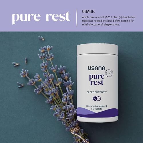 Miniatura 5 de USANA Suplemento de melatonina Pure Rest para apoyo al sueño* - Acción rápida - Sin azúcar - 56 tabletas