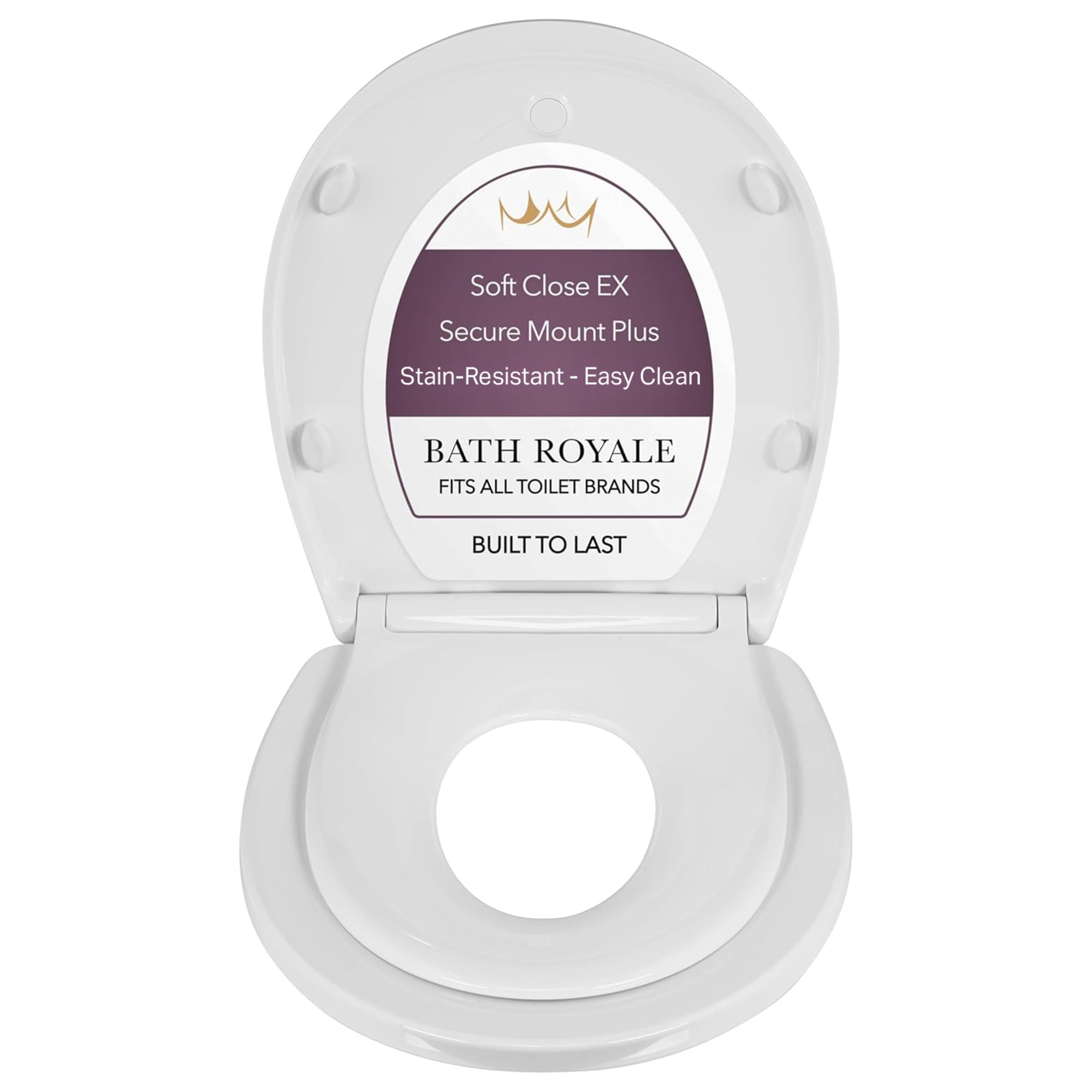 BATH ROYALE Potty Training Seat - Soft Close Kingsport BR720-00 Round White Adult Child Combo