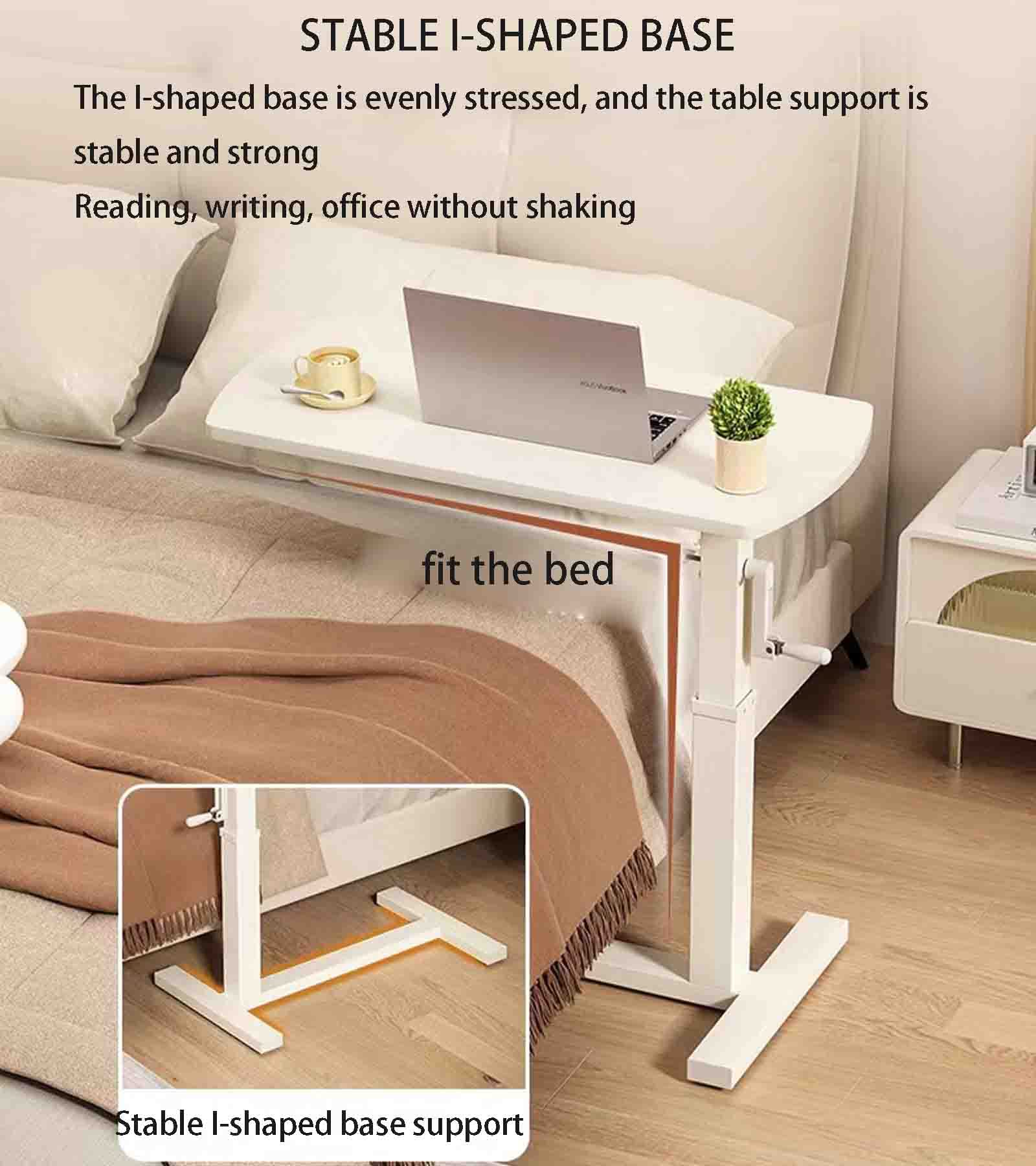 Mesa de Cama con Ruedas, mesita de Noche elevadora móvil, Mesa Auxiliar para sofá, Cama para Dormitorio, Escritorio para computadora, Uso médico en hospitales y hogares