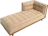 Vista 1 de Casa de muñecas Chaise Lounge Beige Mid Century JBM Miniature Walnut Furniture 1:12