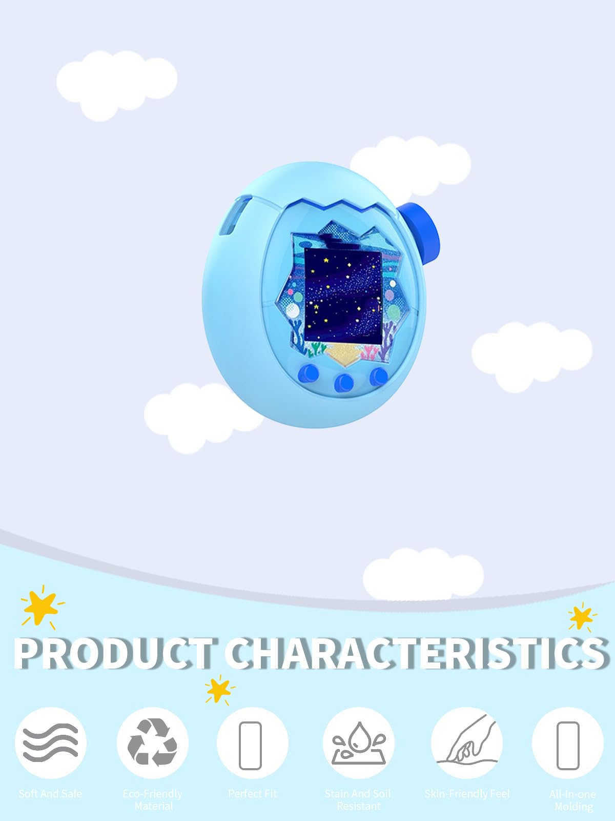 Case for Tamagotchi Paradise yystao Soft Silicone Protective Cover With Lanyard and TPU Screen Protector, Dustproof - Image 4