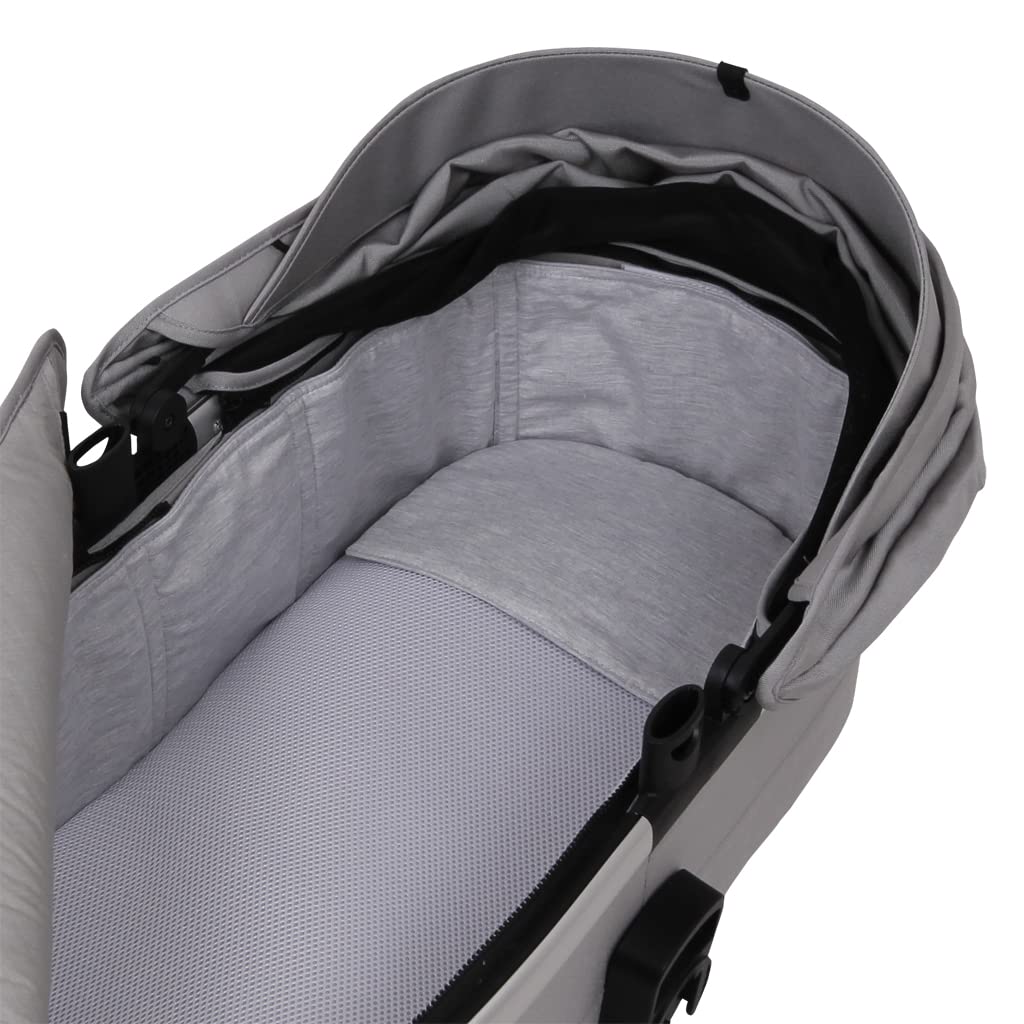 Funda Capazo sin Vuelta para Joolz Hub+ Gris Melange - Acolchado Transpirable- (100% Algodón)