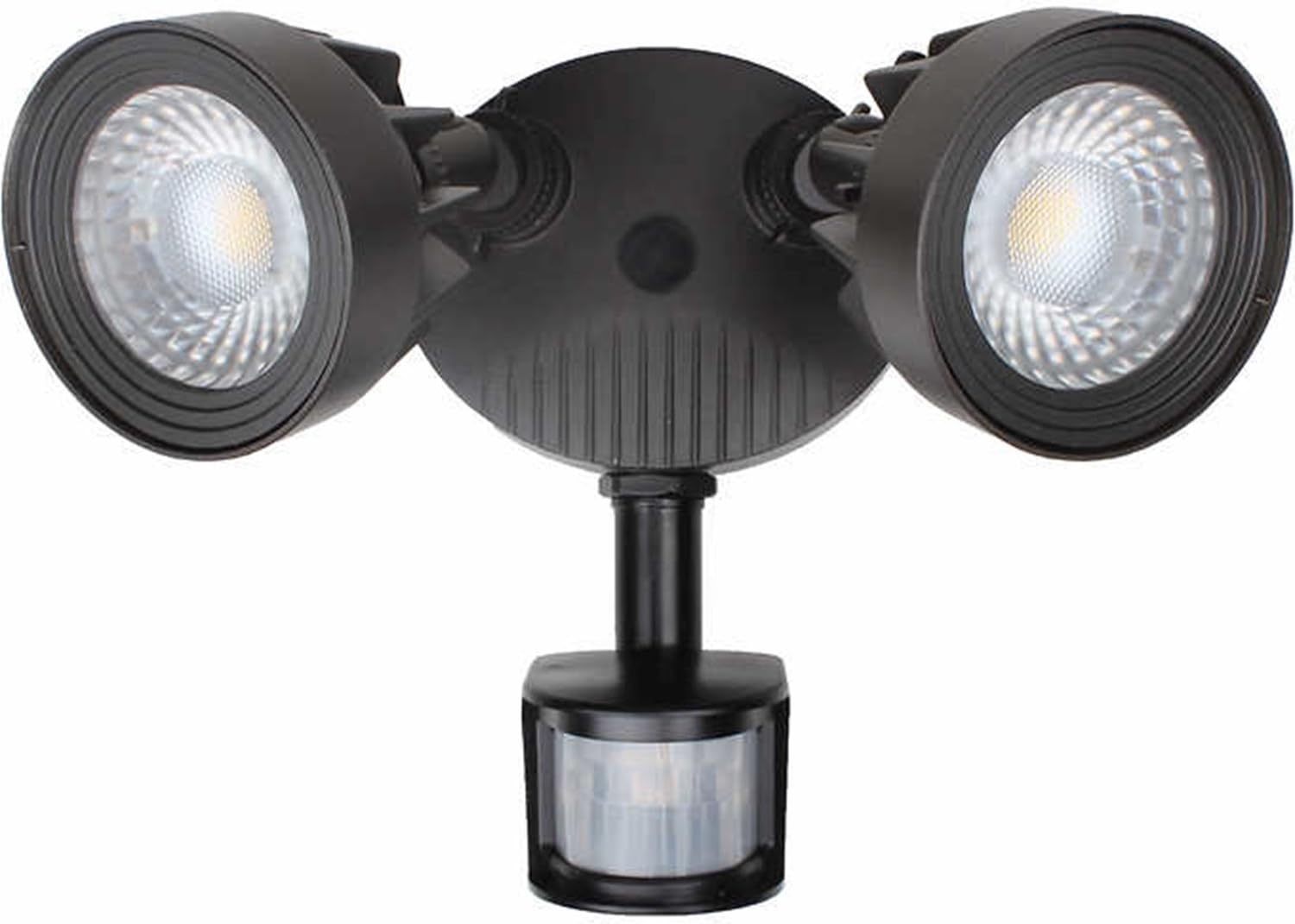 Security Light. Cast Aluminum Luminus Hardwired 2head 180 Degree