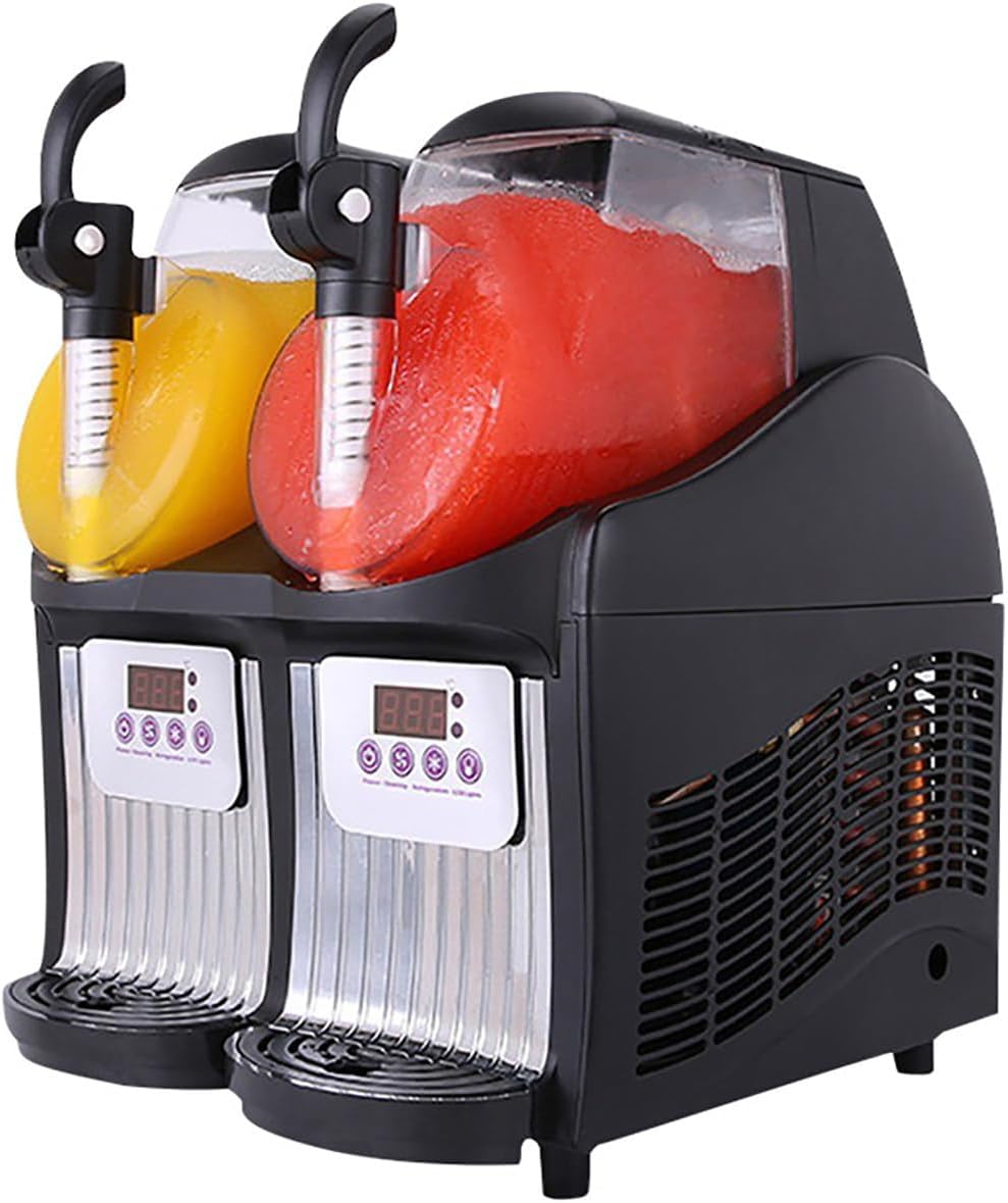 300W Double Tank Slush Machine 5L Snow Melting Machine Electric Ice Crusher Beverage Machine Ice Slush Machine for Party Milk Tea Shop