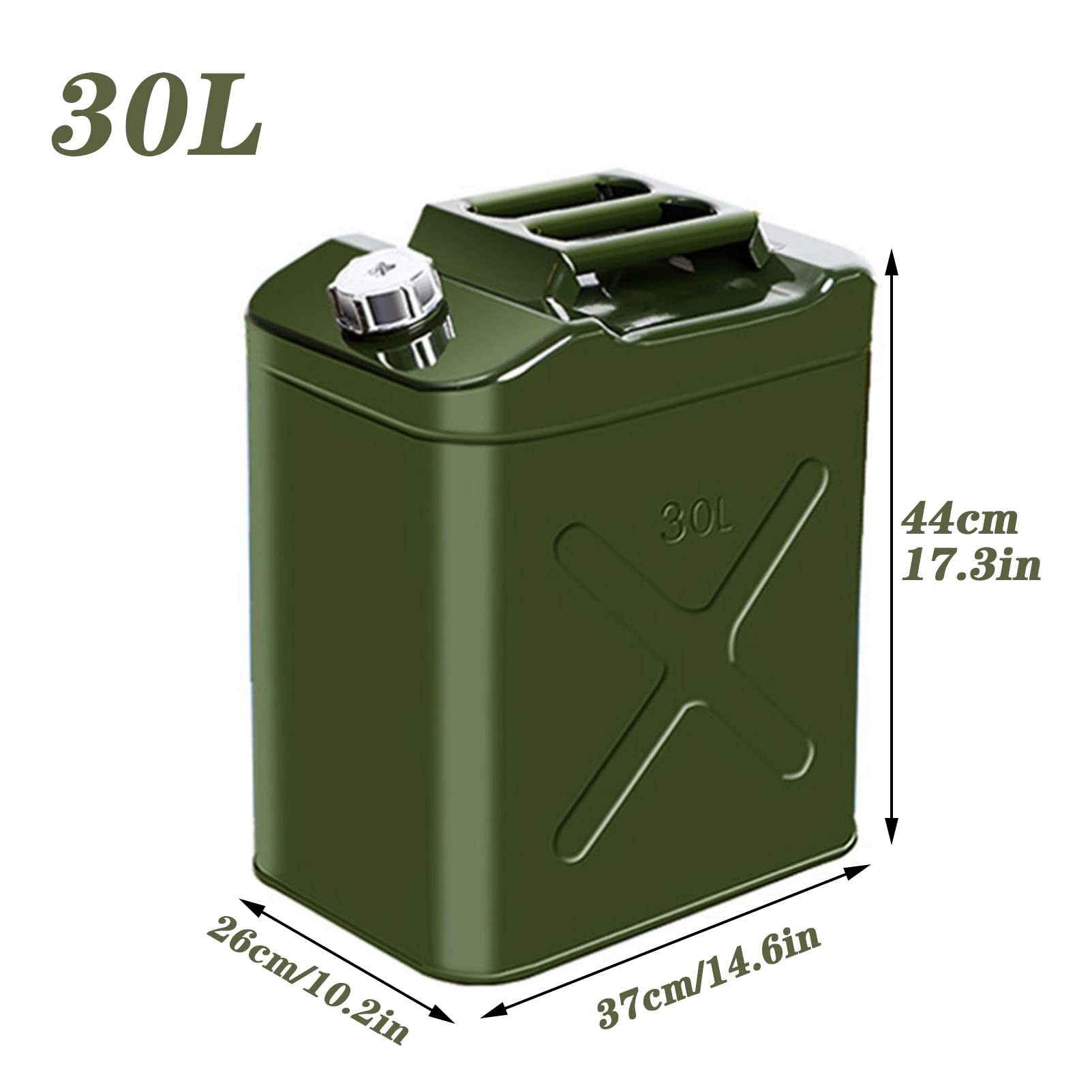 Taniche Carburante Combustibile con beccuccio Flessibile, Bastone Portatile tanica Calibro Carburante Carburante in Acciaio può, carburanti Auto a Benzina, Camion, Attrezzature (20L, 30L, 40L / Gree