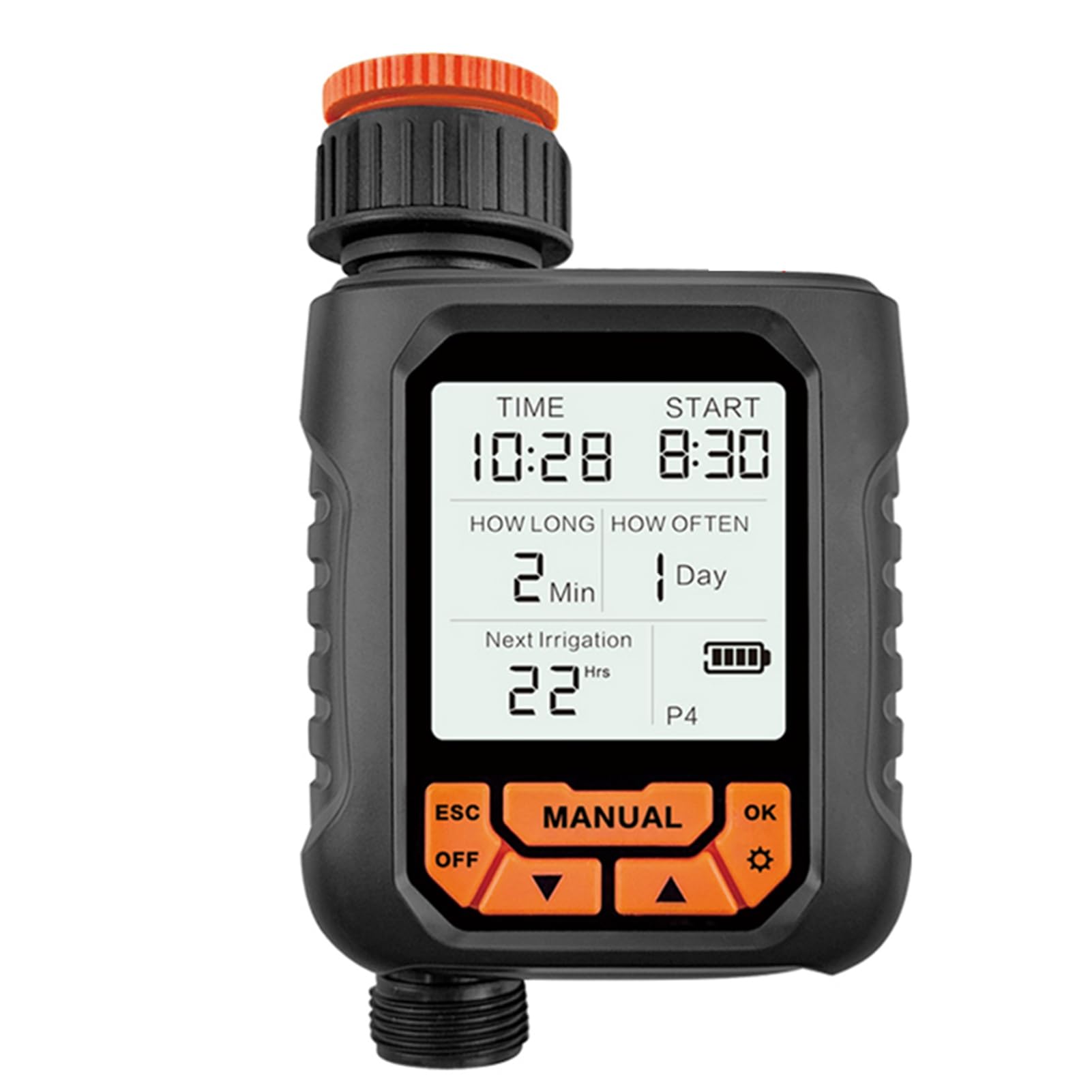 Timer zraszacza Timer nawadniania na zewnątrz do węża ogrodowego 1 wylot Duży ekran LCD Programowalny timer nawadniania do trawnika Ręczne automatyczne nawadnianie z czujnikiem (Z czujnikiem deszczu)