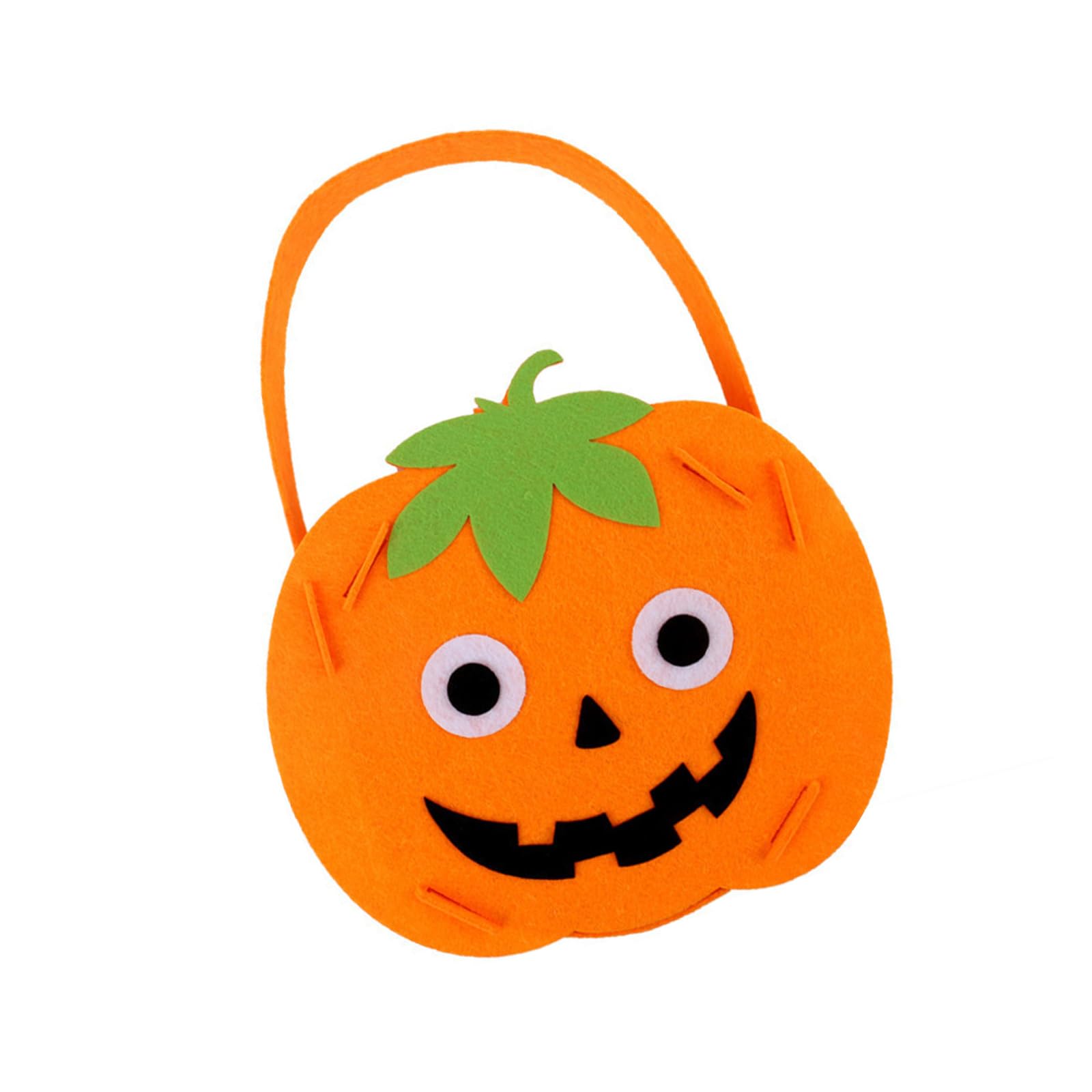 Felt Candy Bag with Pumpkin Shape Spacious Storage Bucket Holiday Themed Accessory for Children Parties Multipurpose Holiday Storage Bag