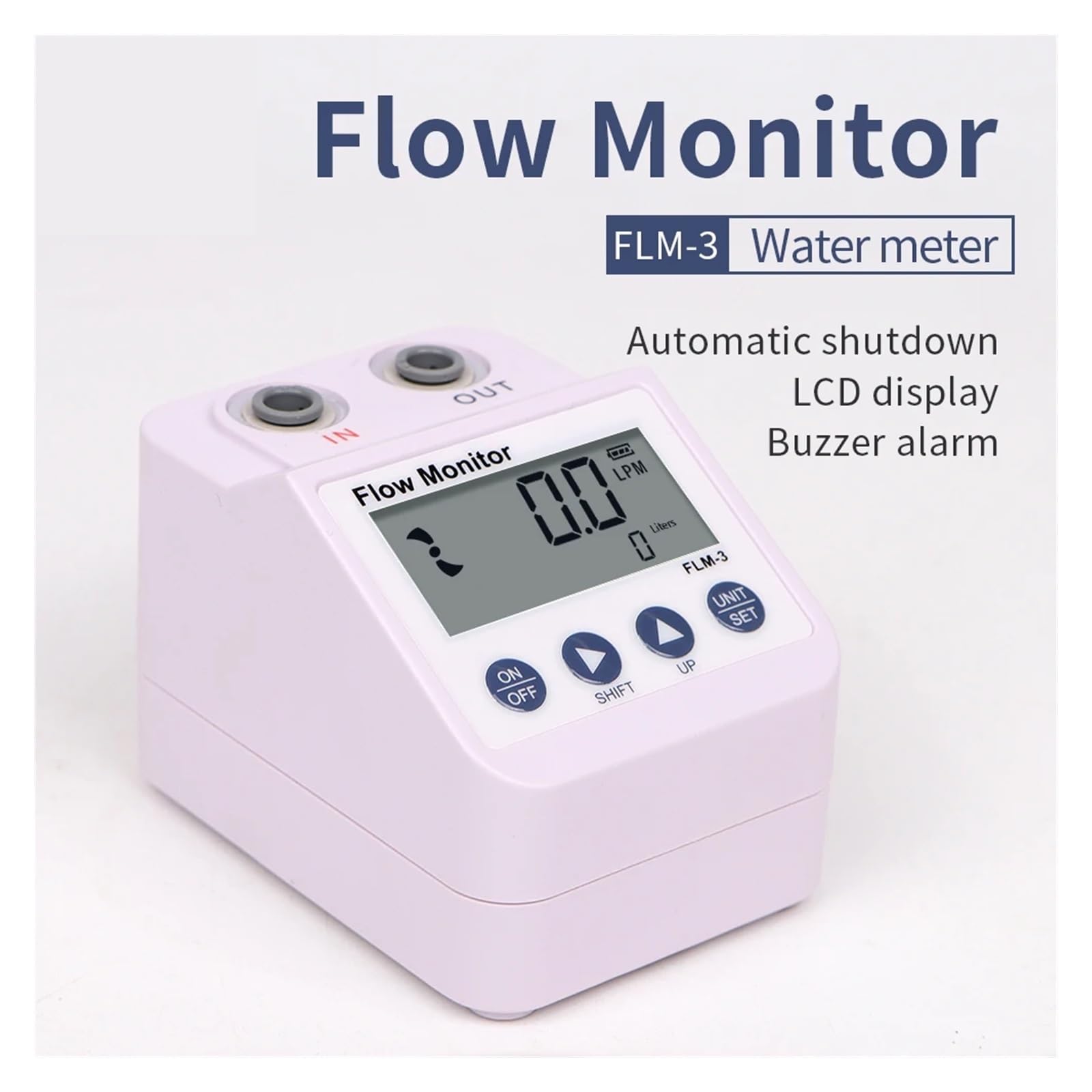 Medidor de caudal de agua, Medidor de flujo de agua Purificador de agua Medidor de flujo Alarma y función de ahorro de energía Filtro Sensor de flujo de agua Monitor 1/4 pulgada