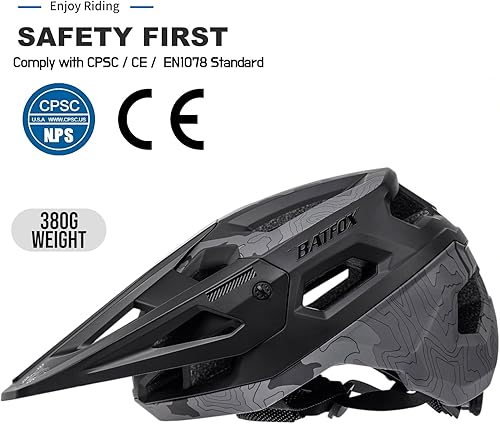 Miniatura 2 de Casco de Bicicleta BATFOX, Casco de Bicicleta de Montaña para Hombres, Mujeres, Adultos y Jóvenes