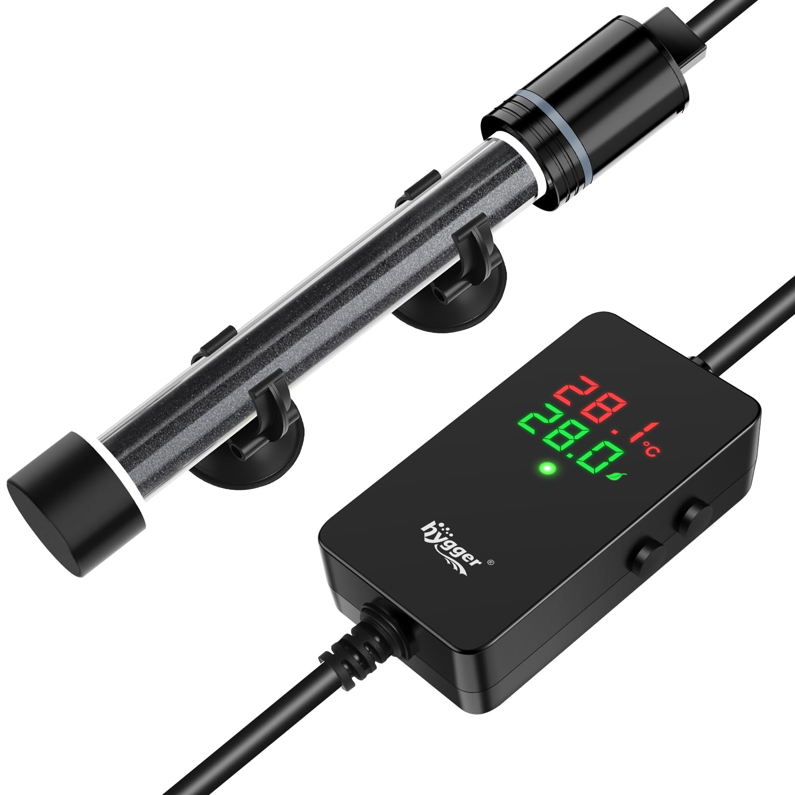 hygger Chauffage d'aquarium submersible réglable 300 W, chauffage pour aquarium tortue Betta pour eau douce salée de 151 à 227 L, modes de précision et d'économie d'énergie