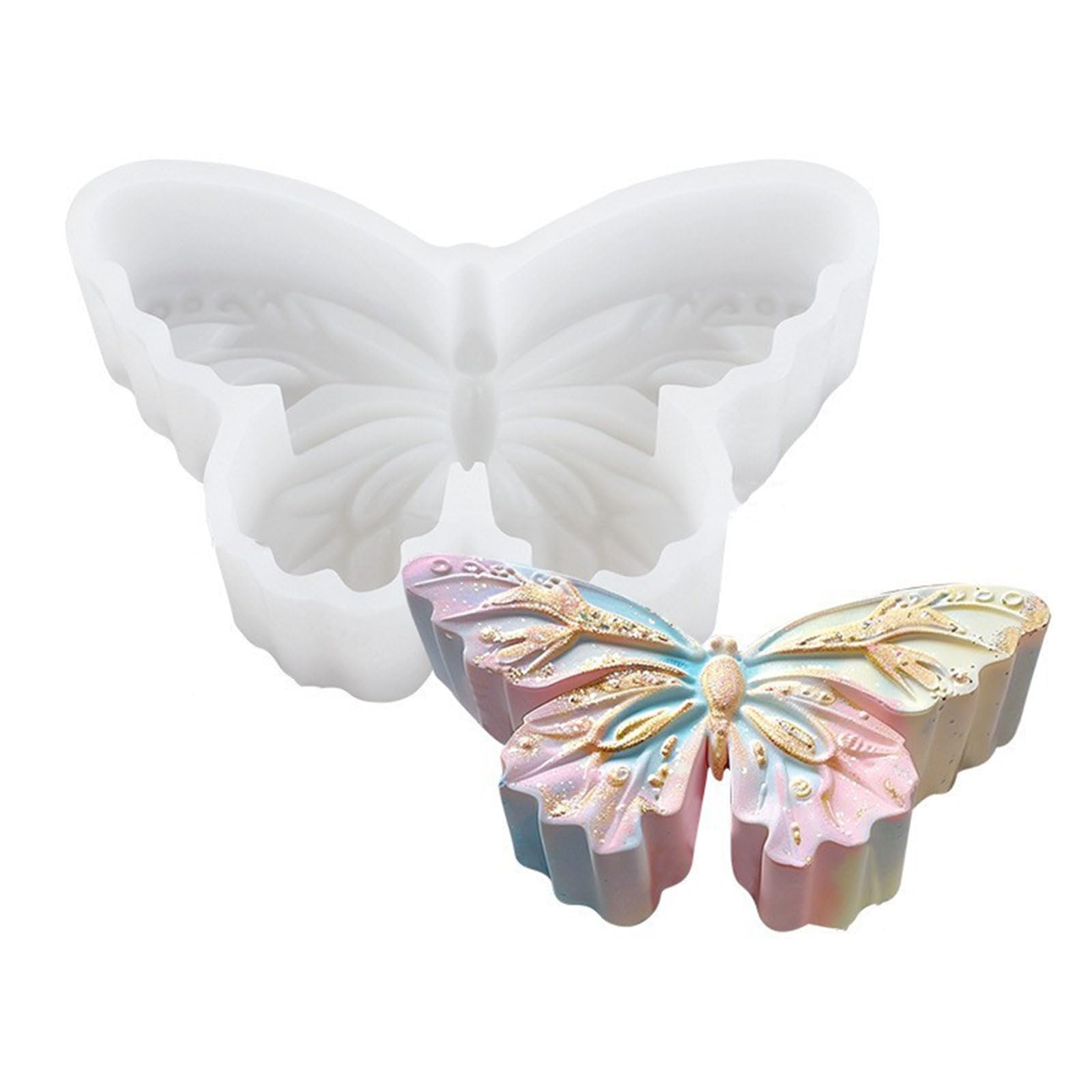 HZBB Silicone Molds Butterfly Molds Castings Soap Baking Craft Supplies Plaster for Making Butterfly Silicone Scented Plaster for Cake Decoration