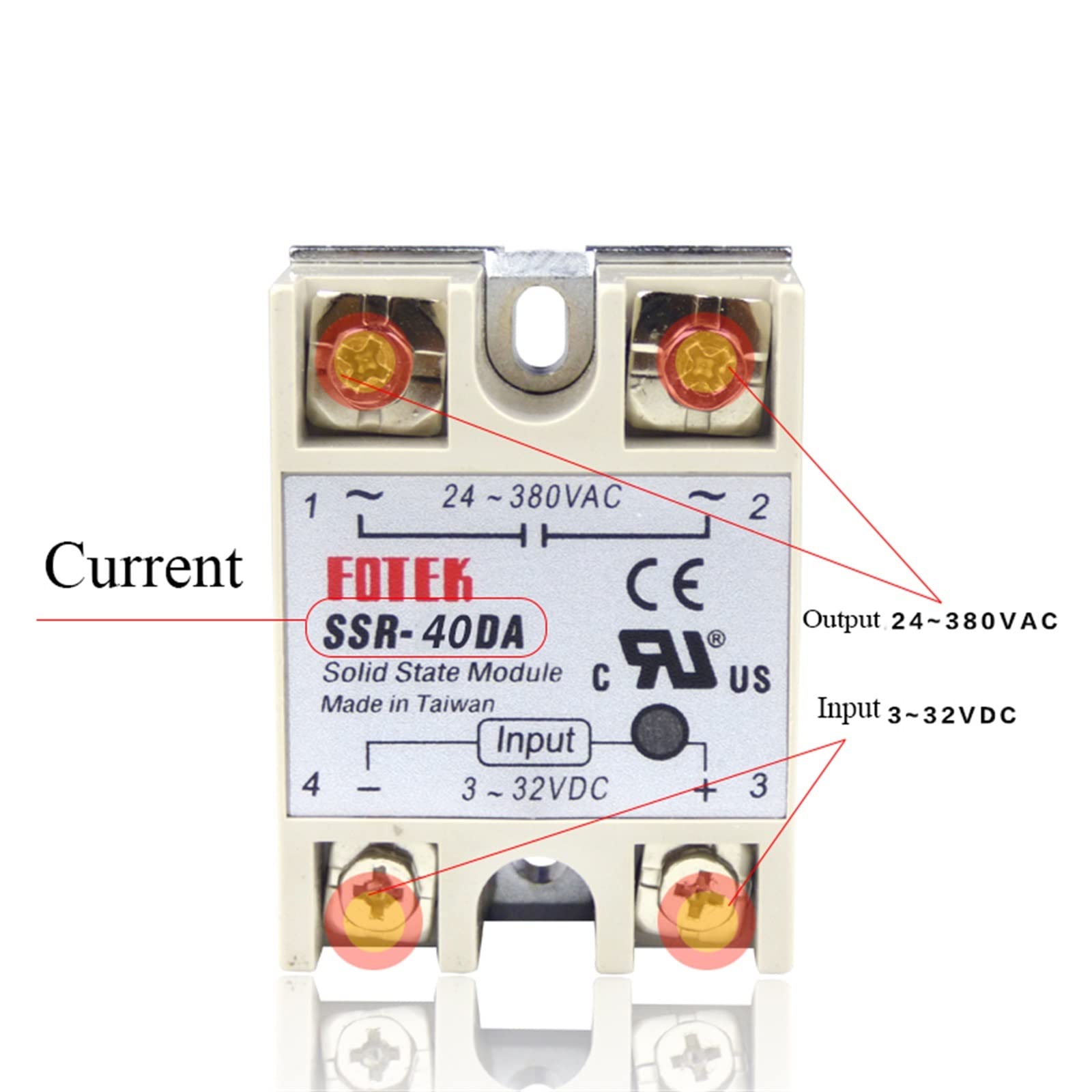 Relé de Estado sólido de CC a CA SSR 40DA 24V-380V 40A SSR-40DA Relé de Estado sólido