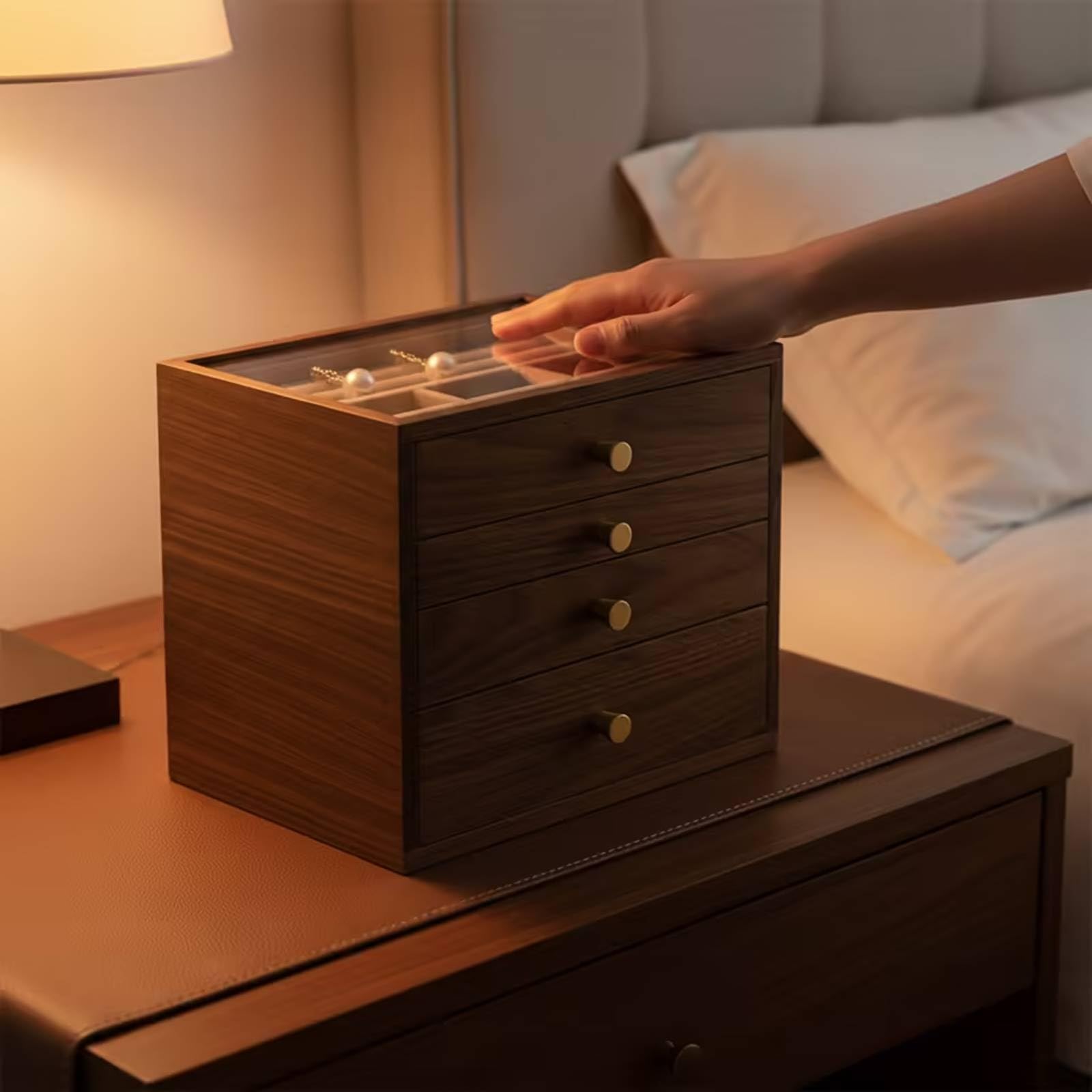 TISHITA Organizador Joyas Retro Joyero Multifuncional Organizador Joyas con Cajones para Dormitorio, 2-