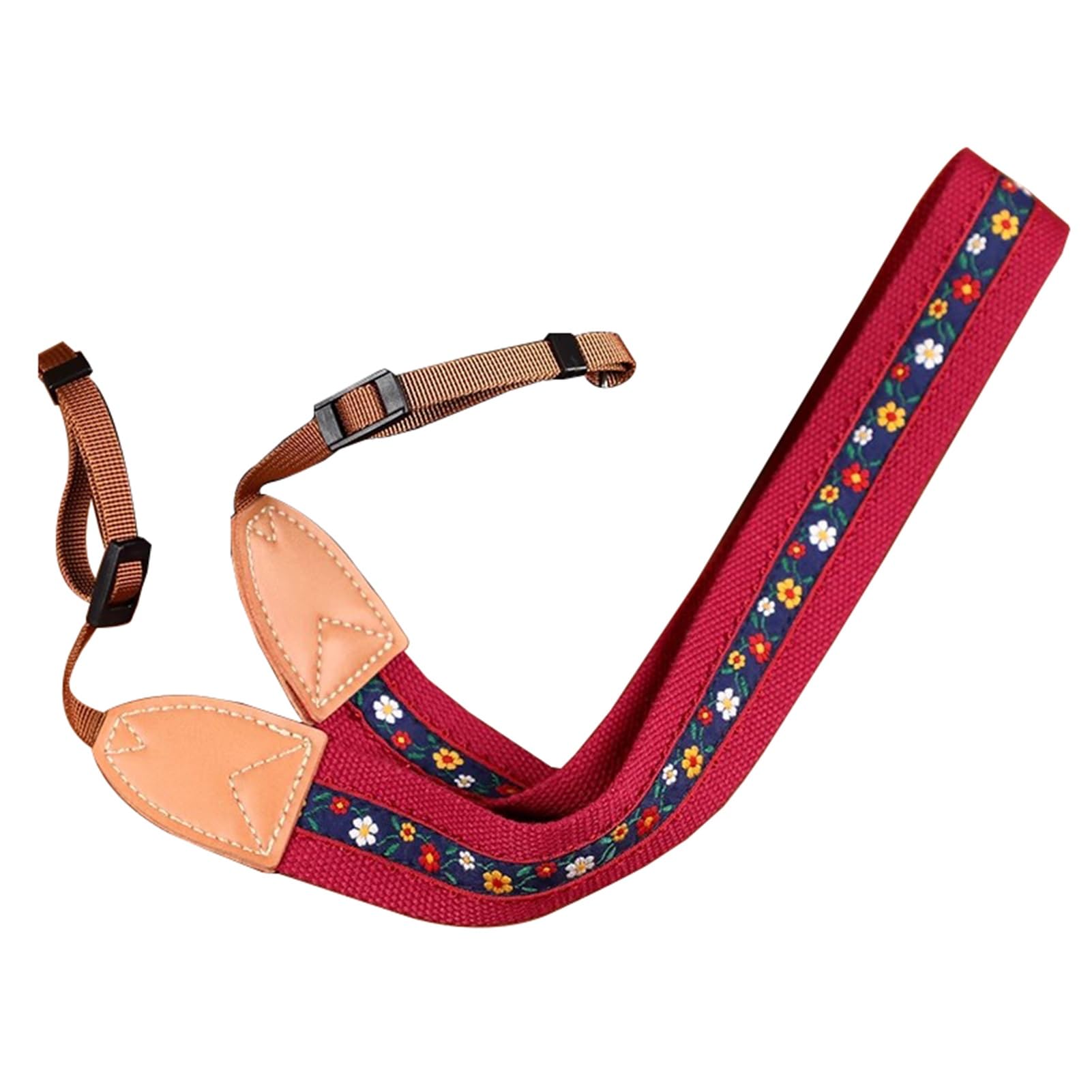 Flyiodfcxv Style1 Camera Strap, With Double Layered Leather, Red Camera Neck Strap For All Cameras, Strong Stitching