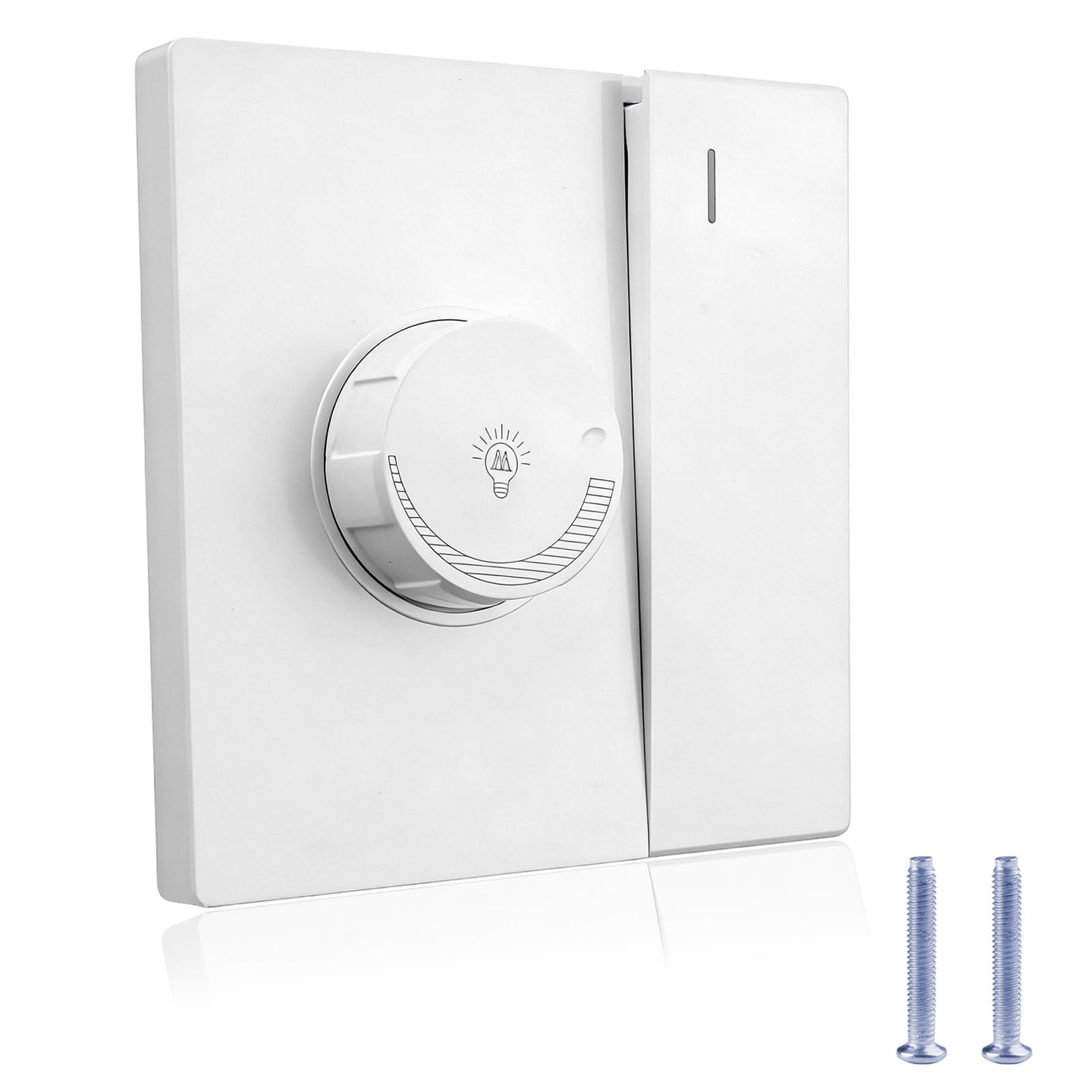 LED Dimmer Light Switch and Rocker Wall Light Switch Combo, 2 Gang 2 Way Dimmer Light Switch with Overload Protection, Universal Fit for Dimmable LED/Halogen/Incandescent Bulbs - White