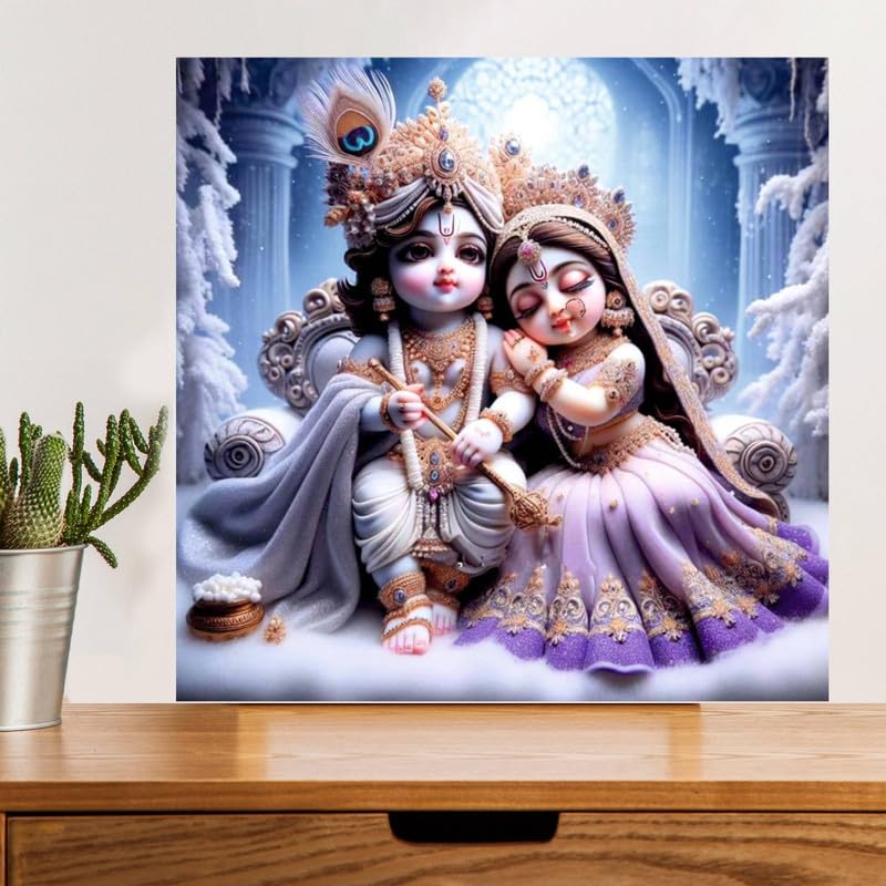 Image of British Terminal Cute little Bal Gopal Baby God Krishna| Kanha Ji | Laddu Lord Makhan Chor Painting Religious Poster for Pregnant Women for wall (matt thin vinyl,sticker,multicolor,unframed)| bj308
