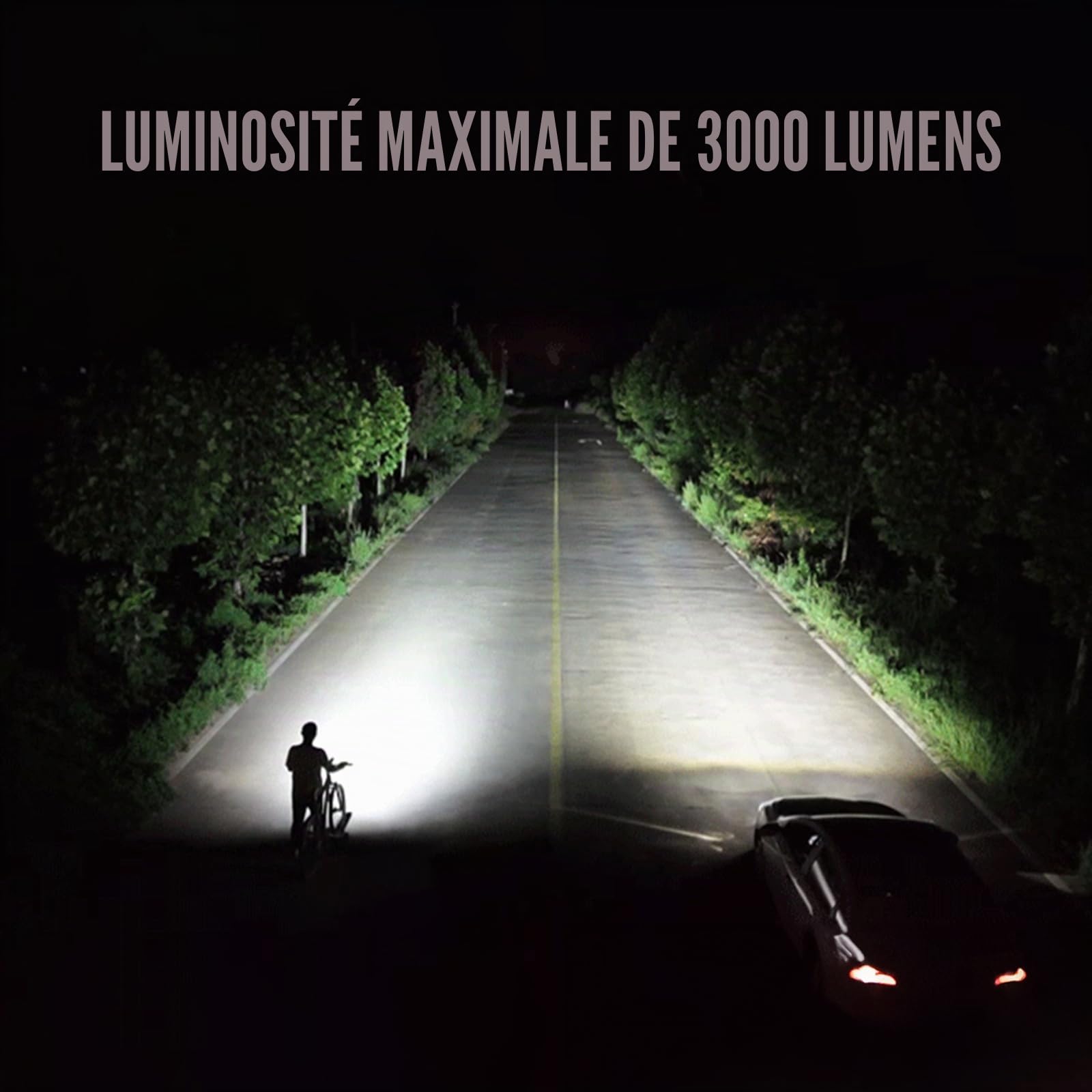 Gaciron Raptor Lumière vélo avant, design optique avec faisceau haut et faisceau bas, télécommande sans fil, lumière avant puissante LED avec fonction d'énergie mobile, lumière vélo en aluminium