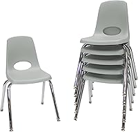 Vista 57 de Factory Direct Partners 10367-BL Silla escolar apilable de 16 pulgadas, asiento apilable para estudiantes con patas de acero cromado y rodamientos