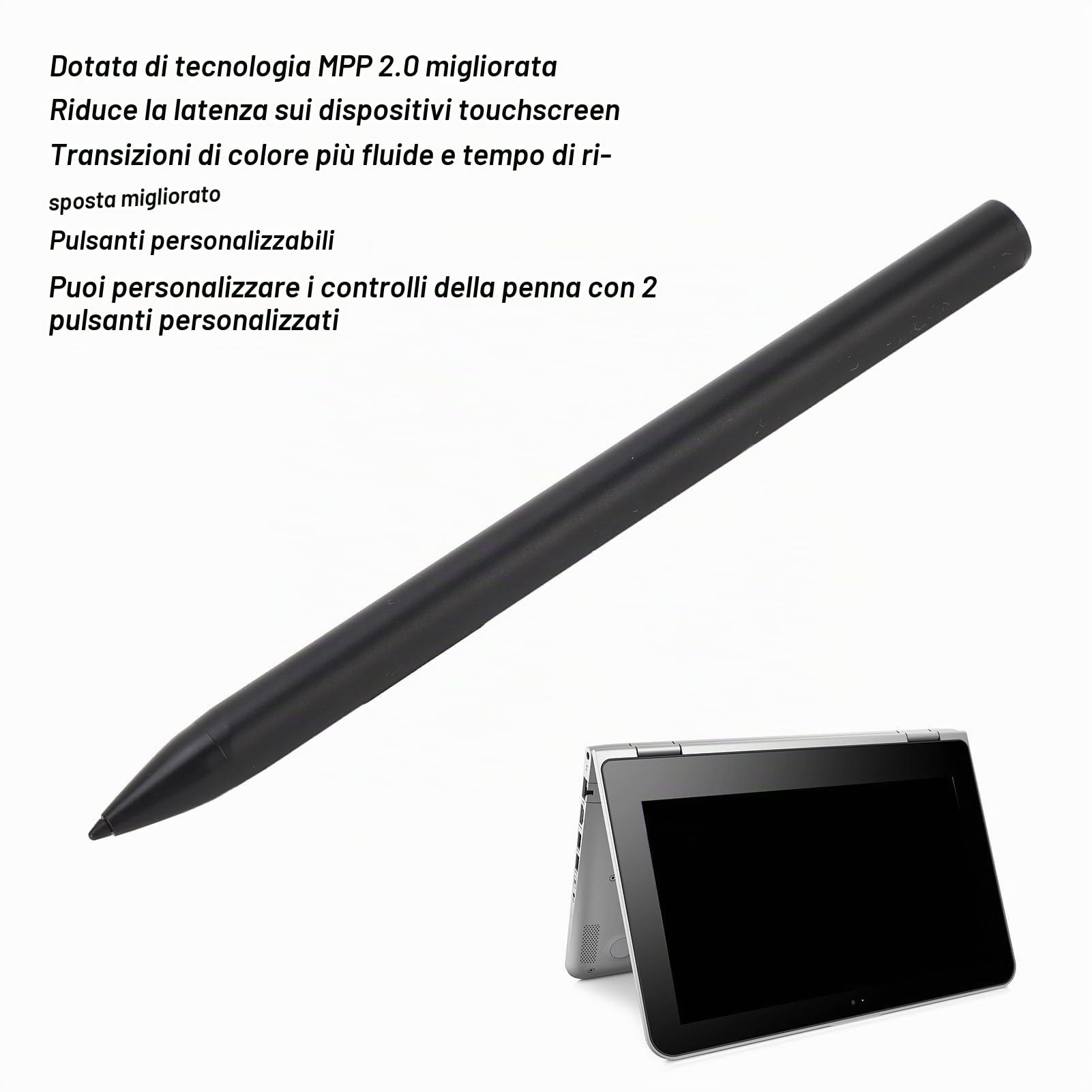 Penna Stilo Ricaricabile MPP2.0 per Pavilion X360 Spectre X360 per ENVY X360, Penna Attiva Inclinabile con sensibilità Alla Pressione 4096 per Dispositivi Touch Screen