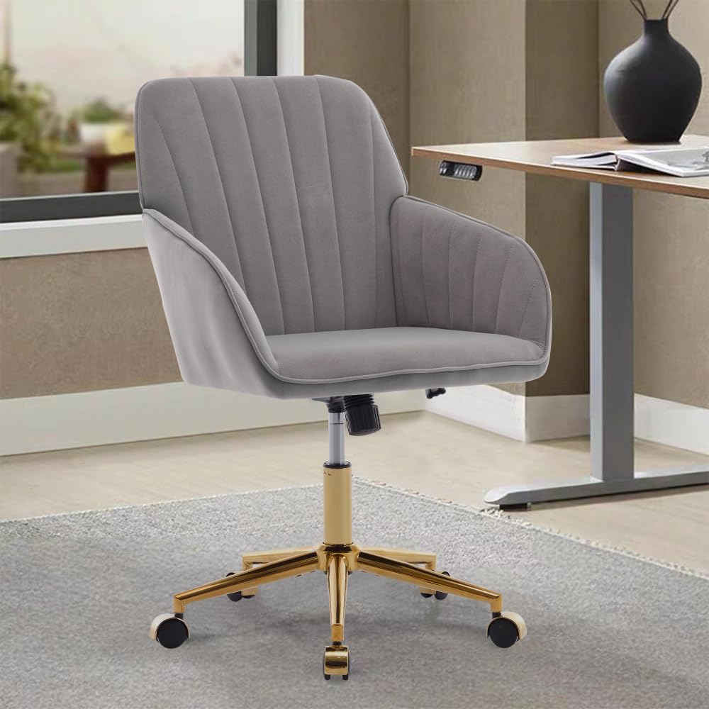 Adjustable Office Chair, Home Bedroom, Ergonomic Swivel Chair, Backrest Seat, Comfortable for Long Sitting?Gray