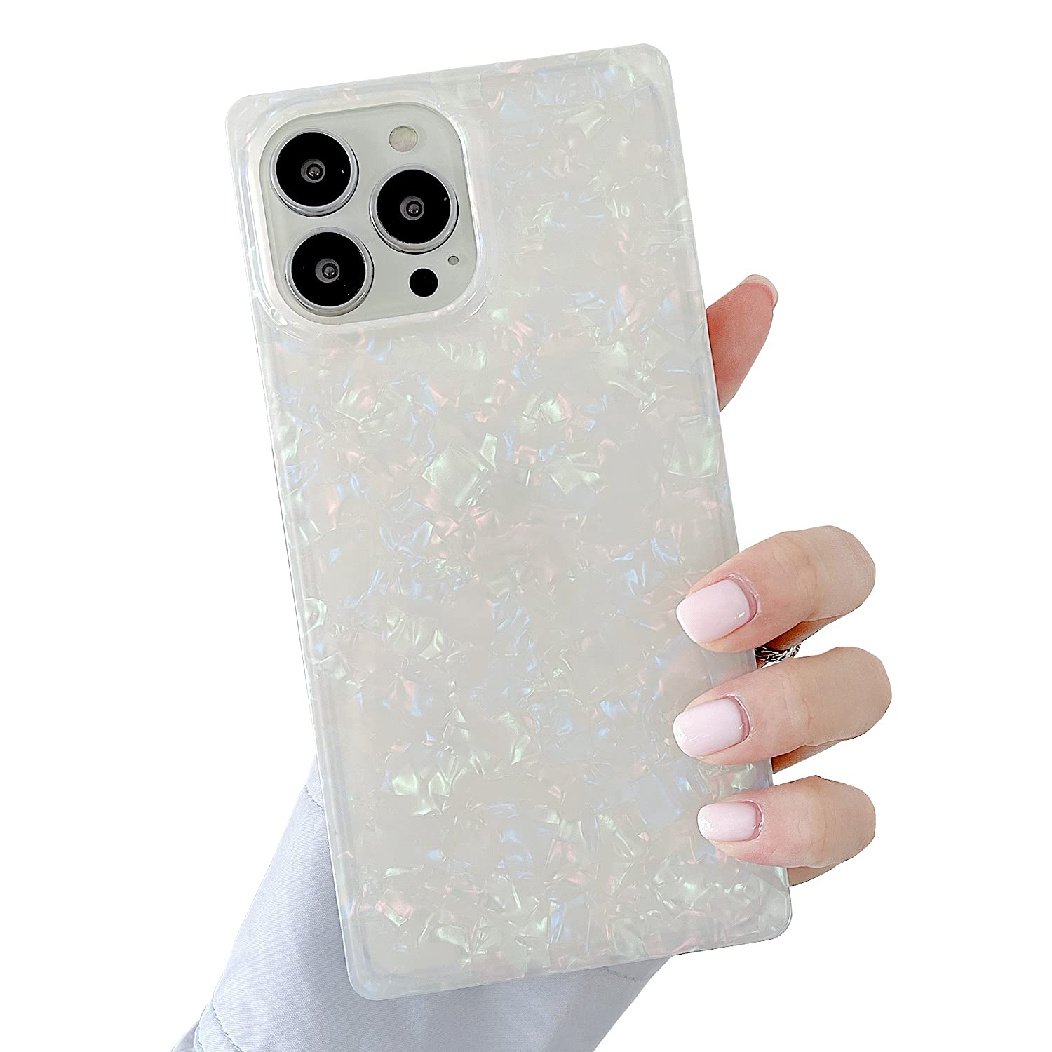 Compatible with iPhone 15 Pro Max Case 6.7 inch 2023 Glitter Edge Design Shockproof Soft TPU Silicone Bling Cute Protective Phone Cases Cover for Women (Multicolor)
