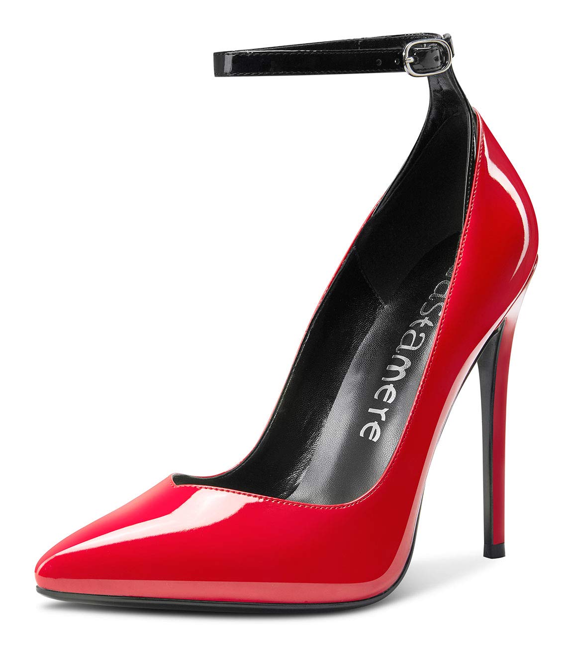Castamere Femme Escarpins Mode Bride Cheville Bout Pointu Aiguille Talon 12CM Heels Pumps Shoes