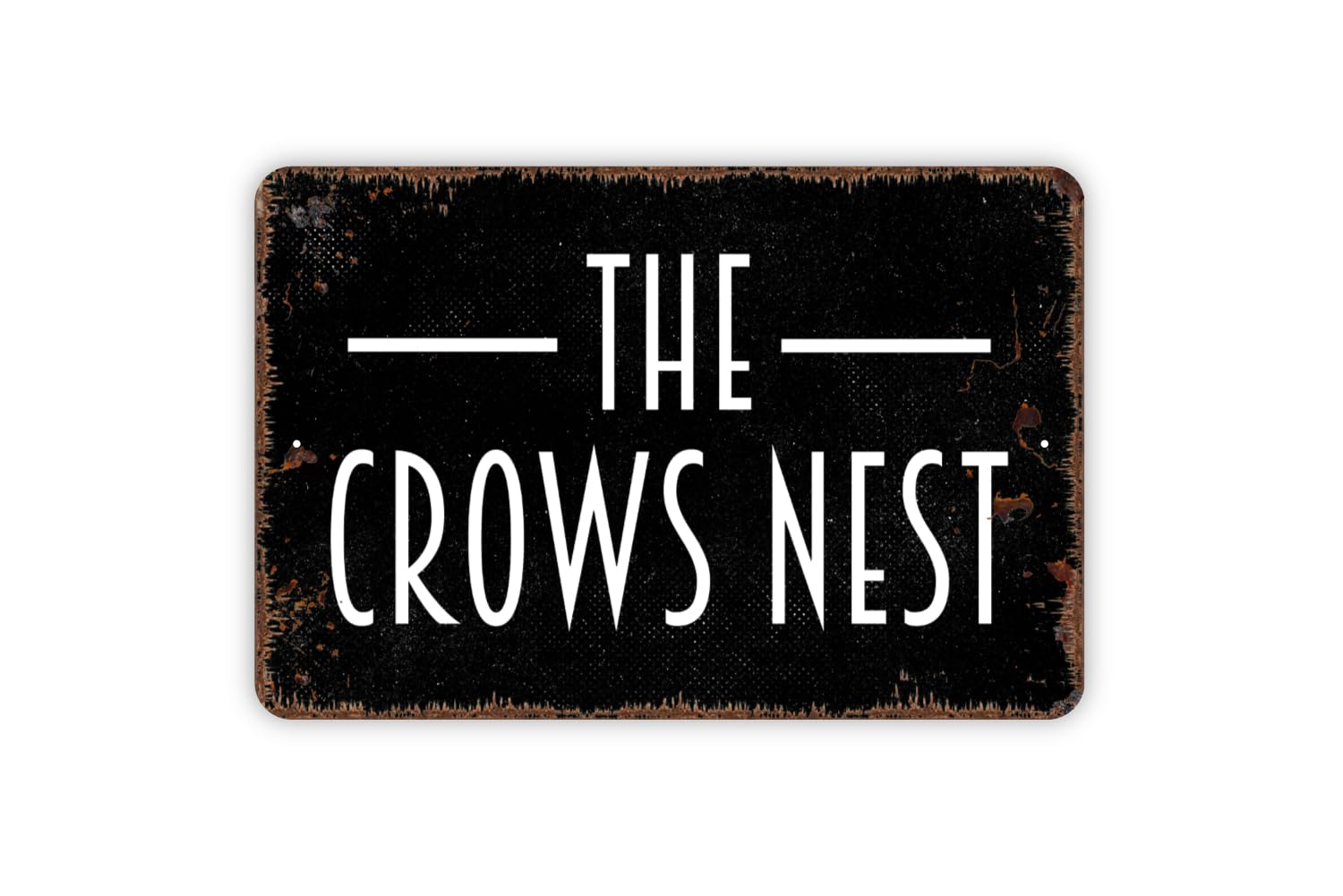 Ingzzaac Metalpostera35929 The Crows Nest Sign In Distressed Black With Faux Rust Metal Sign Metal Sign Plaque Poster 8X12 Inches