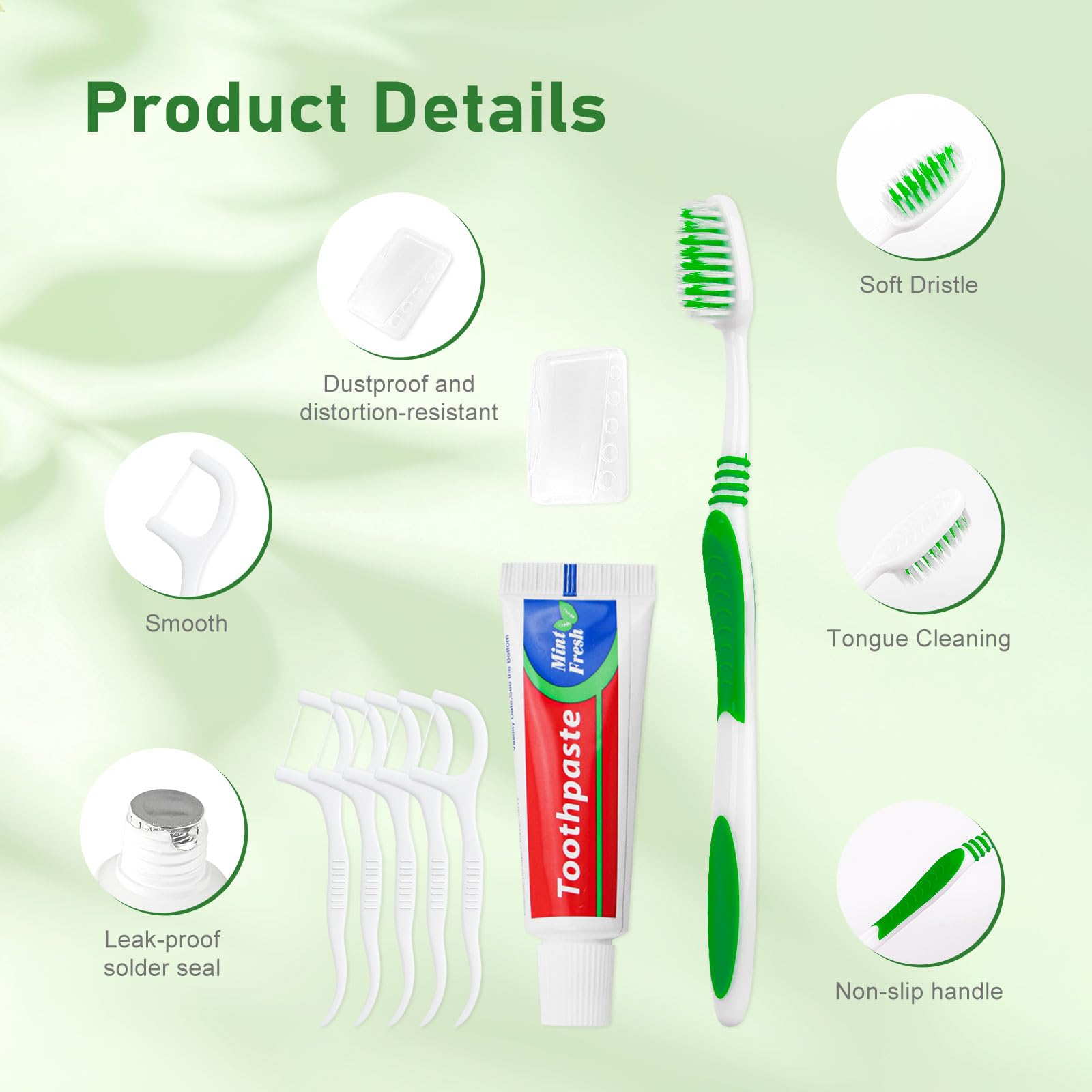 Set di spazzolini da denti da viaggio confezionati singolarmente