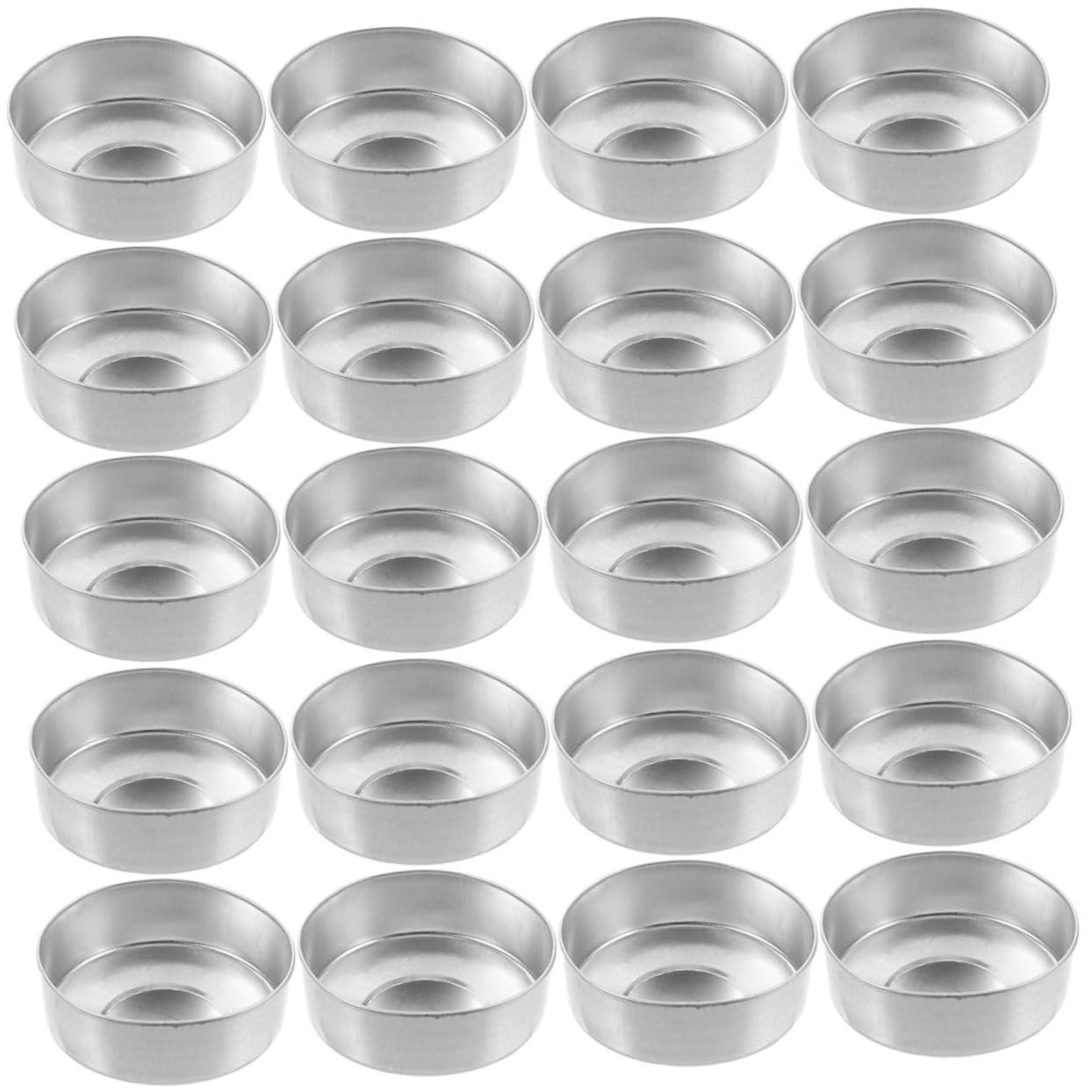OUNONA 250pcs Aluminum Candle Making Tins Empty Metal Tealight Holders for Crafts Versatile Candle Bases for Tea Lights and Decorative Uses for Parties and Events