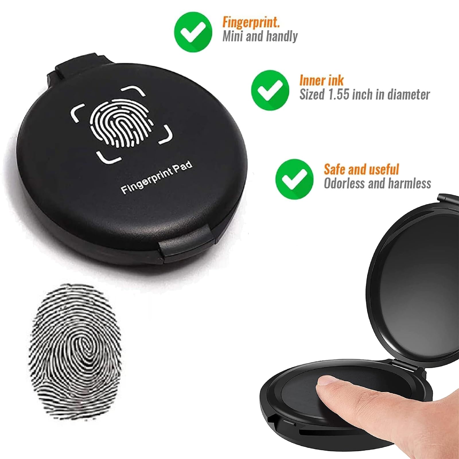 1 Pcs Professionelles Fingerabdruck Stempelkissen, Fingerabdruck Stempelkissen, Stempelkissen Für Fingerabdrücke