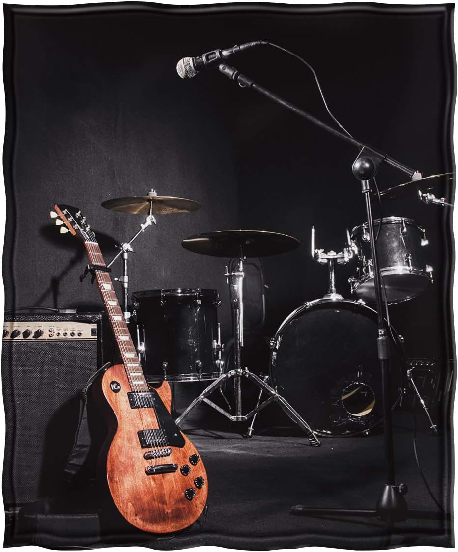 Jekeno Music Guitar Gifts Blanket for Women Men, Music Throw Blankets for Adult Kids Girls Boys Guitar Players, Decor Gift for Home Bed Couch - Image 2
