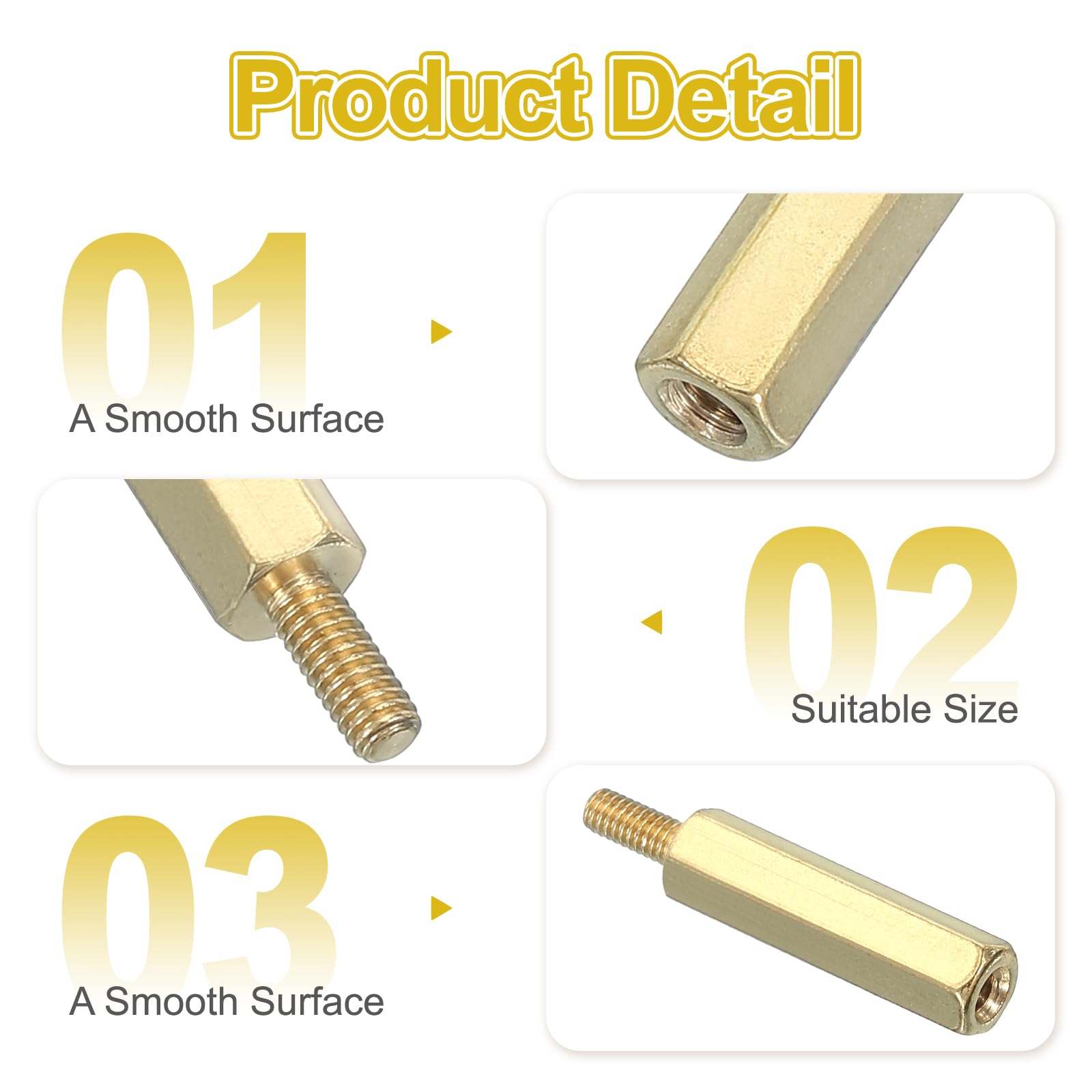 PATIKIL M2.5 x 18+6 mm Female Thread Hex Brass PCB Standoff - Image 3