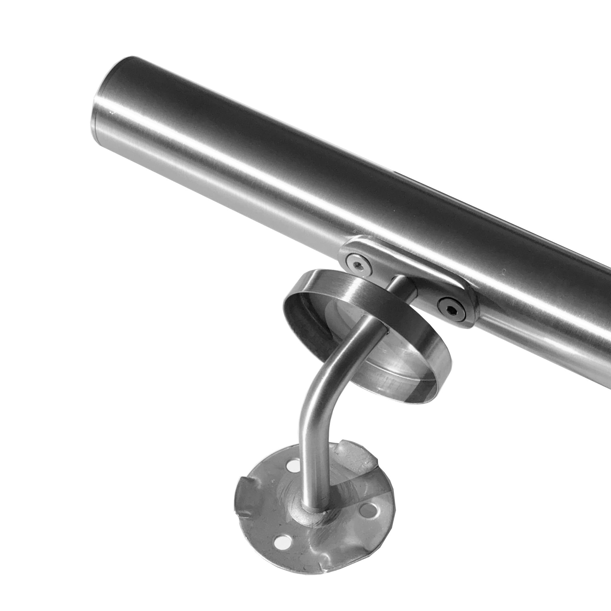 BASIT Edelstahl Handlauf Ø42,4x2mm V2A K240 Geländer 100 cm Treppengeländer