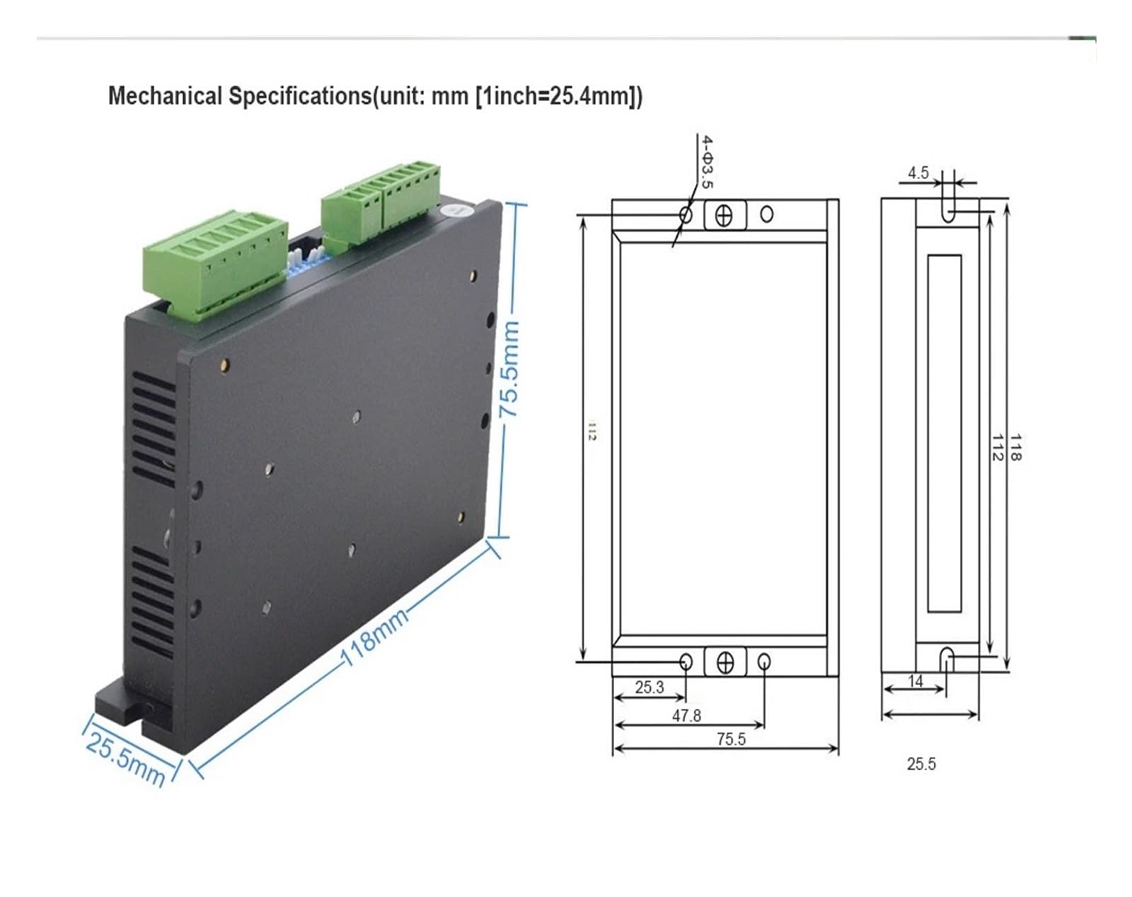 Nema 23 Silnik krokowy i sterownik Open Loop Kit 1,9 Nm (7,626.0 g.in) 1.0-4.2A 20-50VDC do CNC