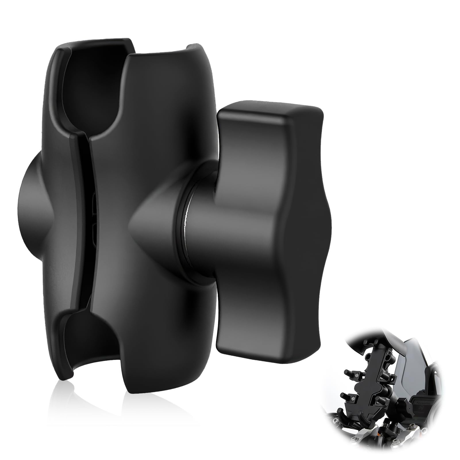 Aluminum Alloy 60mm Dual Socket Arm Compatible with RAM Mounts, 1" Ball Component Mount Accessory, Connects Any Device with a 1" Ball Head