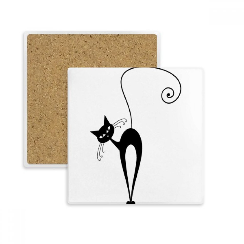 Dessous de verre chat noir Halloween pour table basse et apéritif frissonnant en famille