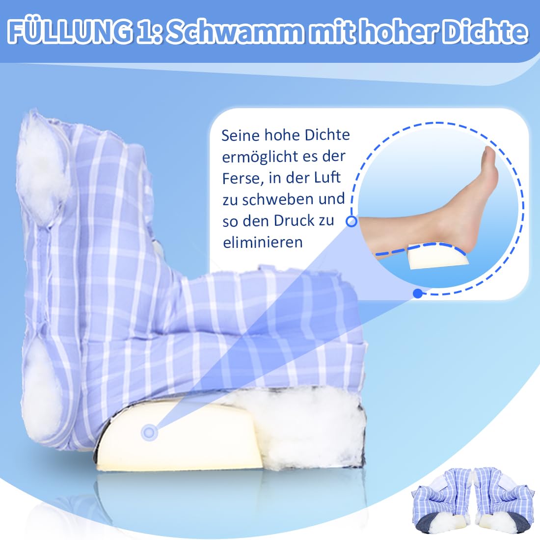 Protector de talón para cama, cojín para heridas, cojín para puntos de presión, cojín para los pies para pacientes postrados en cama, accesorios, cojín de tobillo, protector de talón para dolor