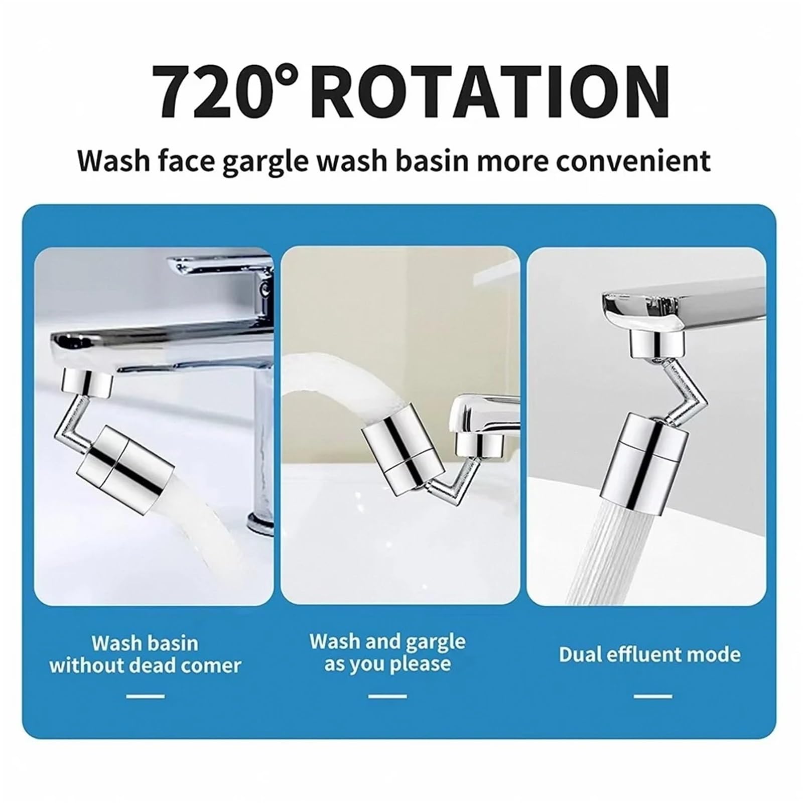 720 Gradi Universale Rubinetto Lavabo Estensione Adattatore Aeratore Splash Proof Rotante Risparmio Acqua Plastica ABS