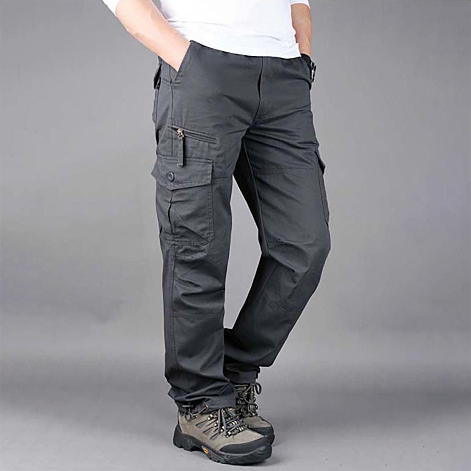 Pantalon De Randonnée Homme Pantalon De Travail Coupe Vent Noir Déperlant Baggy Technique Taille Elastique sur Imperméable Moto VTT Convertible Peintre Montagne Etanche Randonnee Grande Pluie Léger