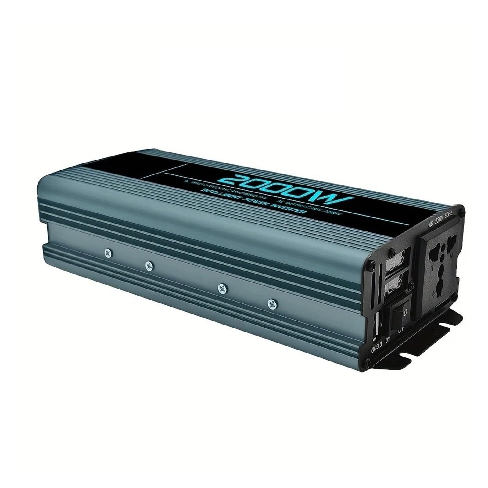 Convertisseur Onduleur Puissance Voiture 2000W 12V/24V 220V AC Convertisseur Automatique Banque Solaire Maison Camping-Car Camion Voyage Camping Onduleur(12v)