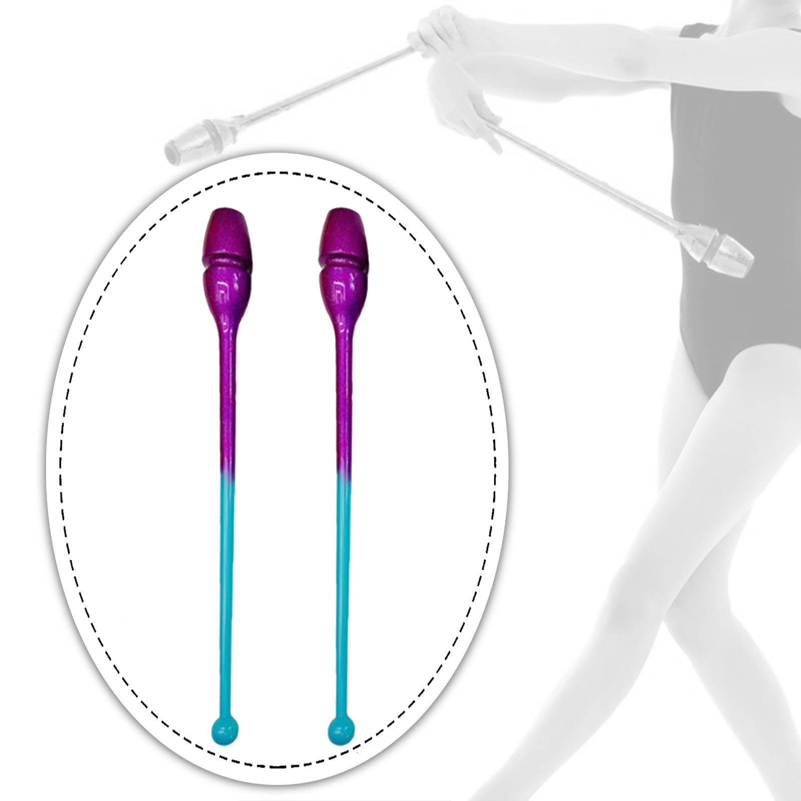 Qianly 2 Pezzi Clave Ginnastica Ritmica Collegabili Bastoncini Danza Attrezzi Allenamento Pp Leggero Pratici Facili Controllo Adatti a Spettacolo Gara E Casa