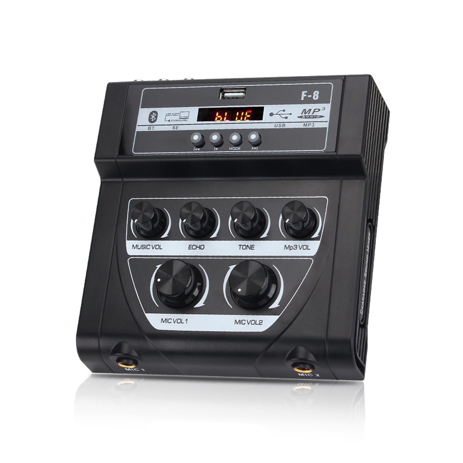 Mini mikser zewnętrzny stereofoniczny mikser echo podwójny mikrofon wejściowy wzmacniacz z efektem nagrywania Bluetooth mp3 Muzyka na żywo