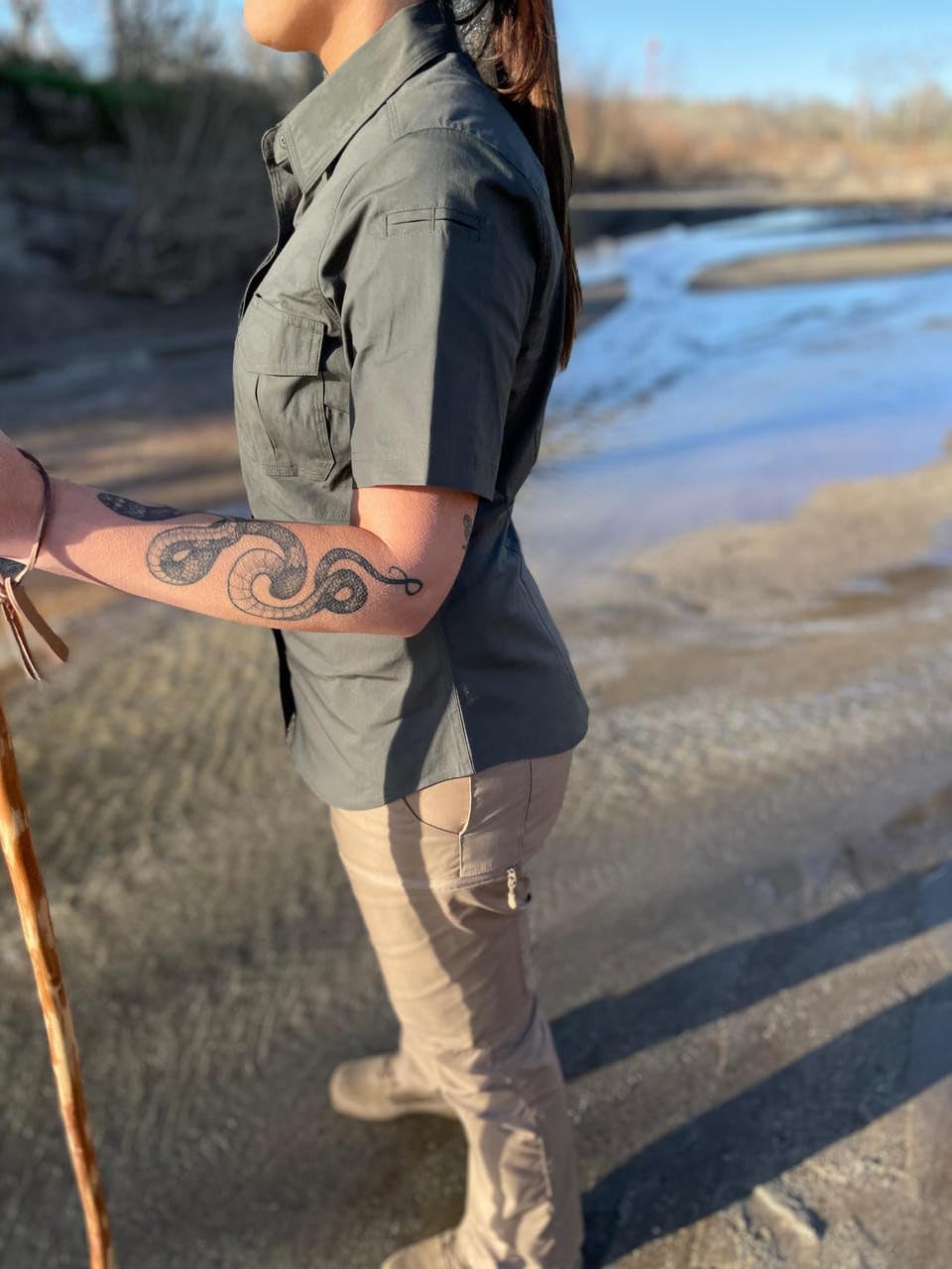 LA Police Gear Women's Short Sleeve Battle Rattle Stretch Field Shirt, Tactical Button Up Ripstop Uniform Shirt for Women - Image 3