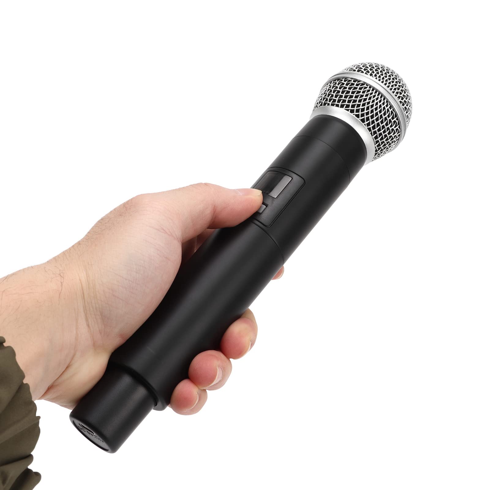 Draadloze microfoon Karaoke, metalen dynamische draadloze microfoon systeem met oplaadbare ontvanger - dynamische microfoon voor karaoke, kerk, zingen, bruiloft en DJ