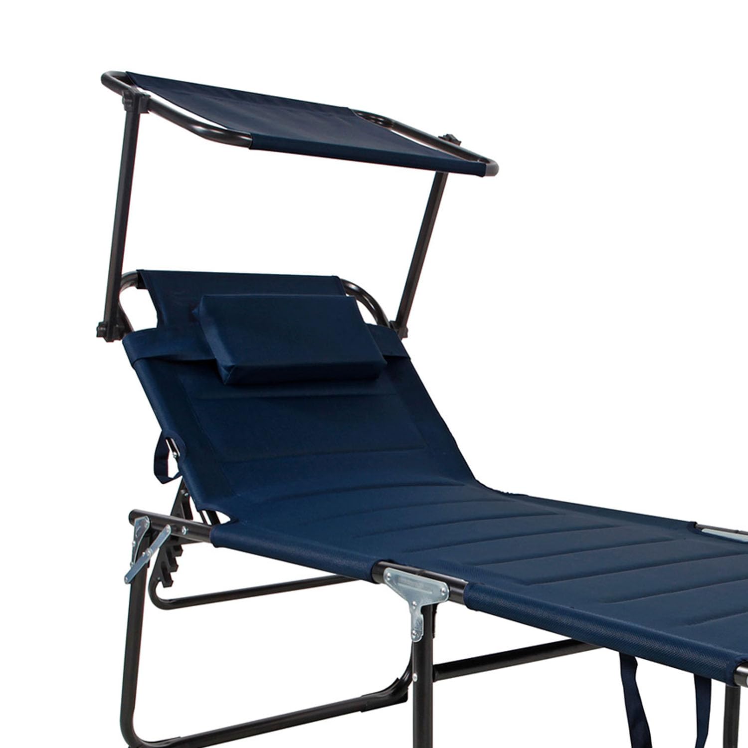 Mojawo XXL Gartenliege Sonnenliege Relaxliege Liege Aluminium mit Kissen gepolstert klappbar Dunkelblau L200xB70xH45/95cm Belastbar bis 150kg